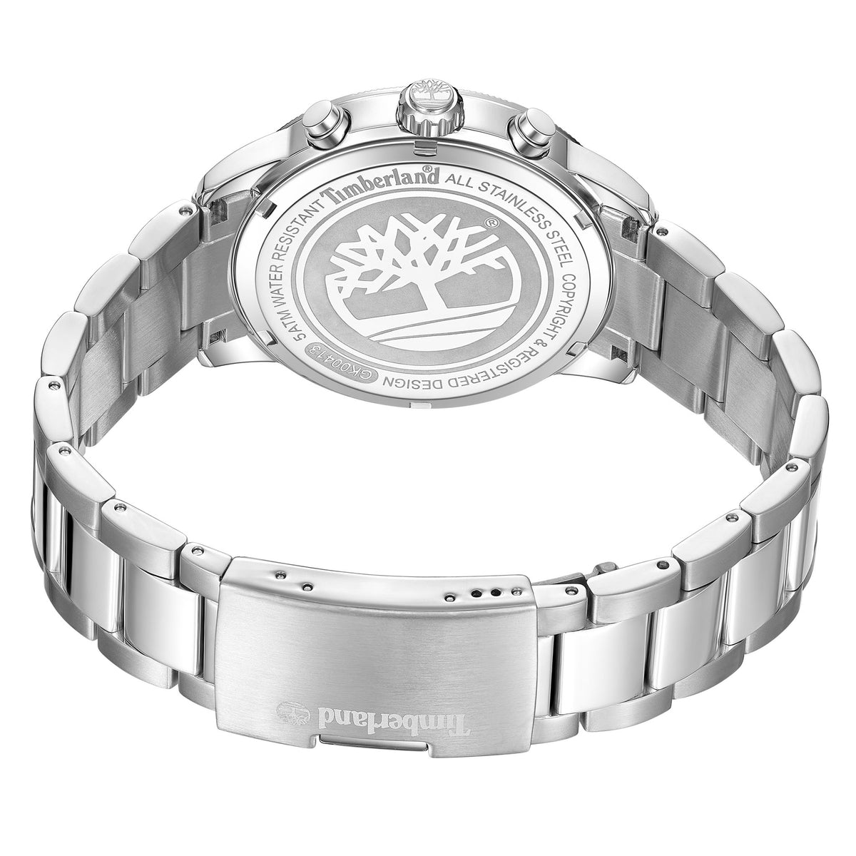 Timberland Silver Steel Black Dial Chronograph Men's Watch - TDWGK0041302