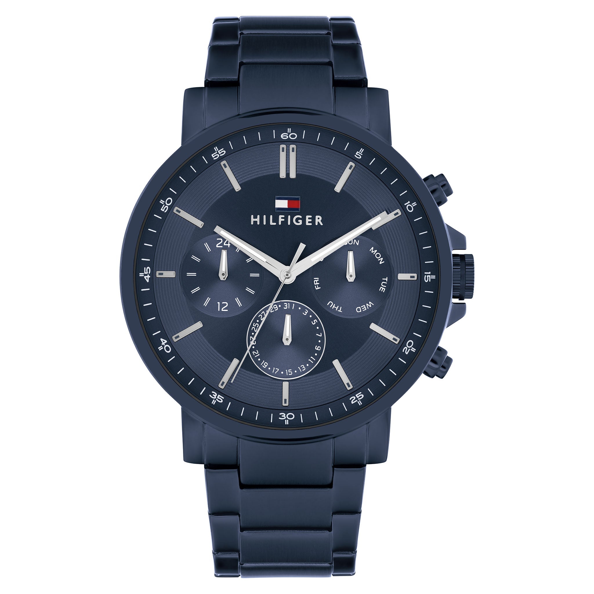 Tommy Hilfiger Blue Steel Blue Dial Multi-function Men's Watch - 1710705