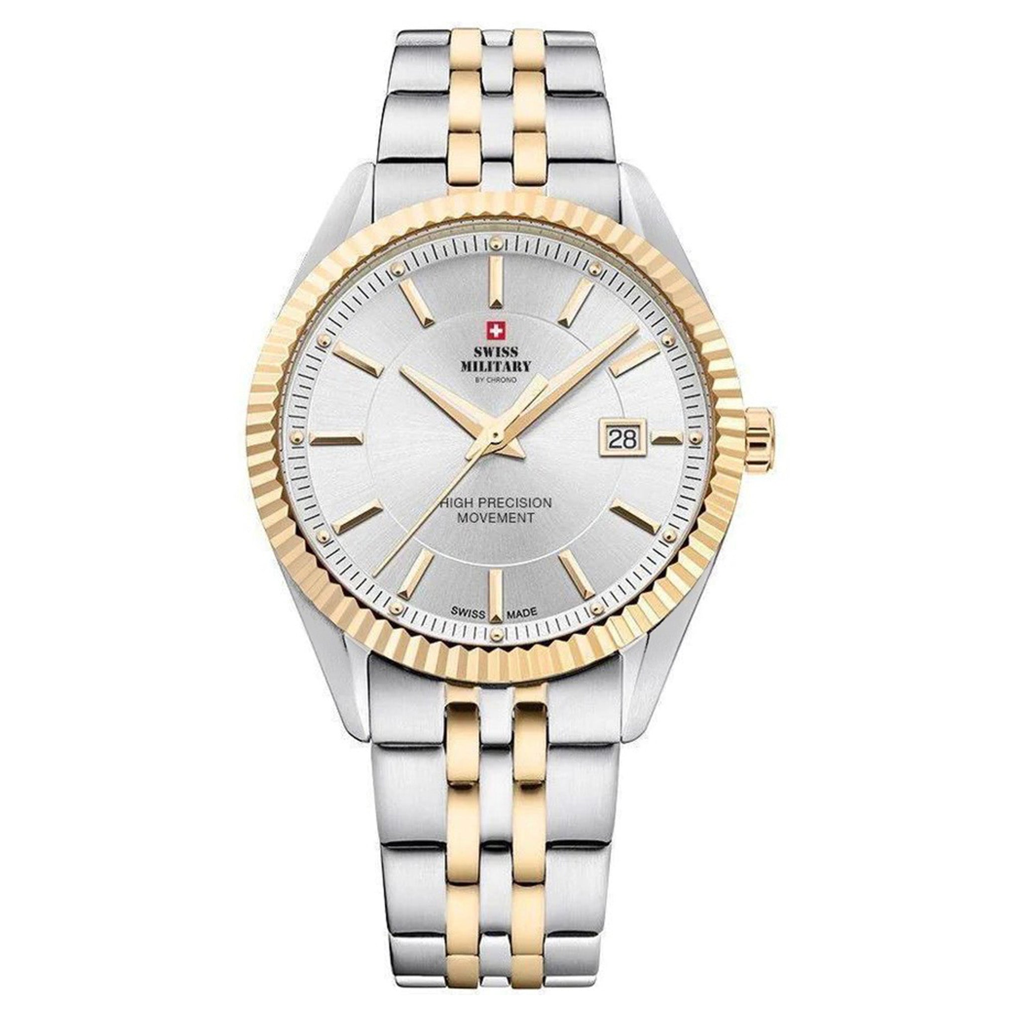 Swiss Military Two-Tone Steel Silver Dial Men's Watch - SM34065.05