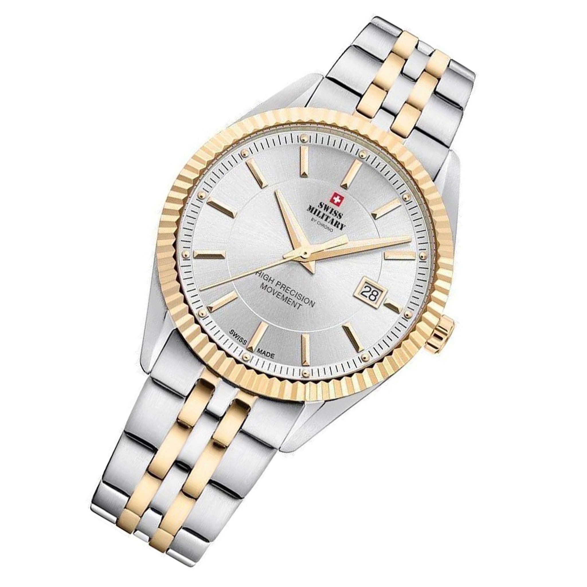 Swiss Military Two-Tone Steel Silver Dial Men's Watch - SM34065.05