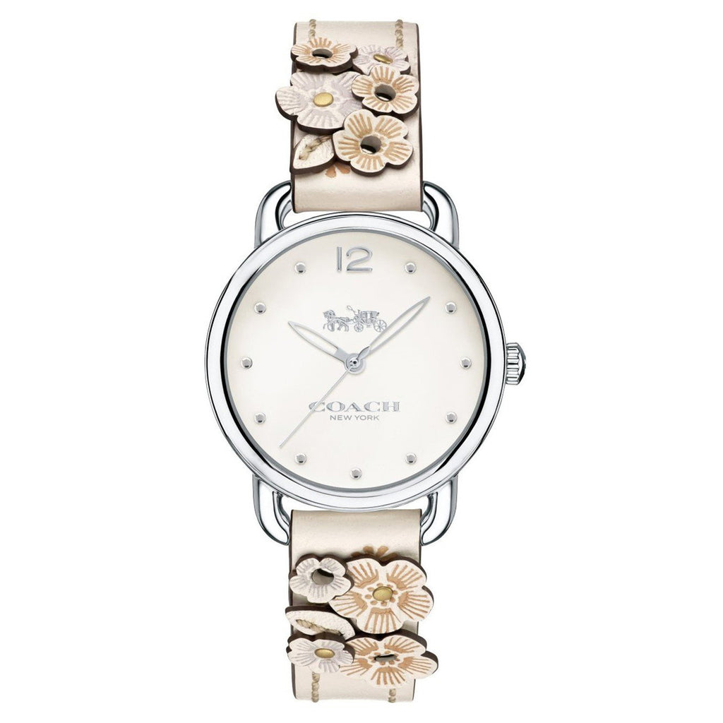 Coach Delancey Chalk & Silver Watch with Floral Appliqué COACH Women main image 3