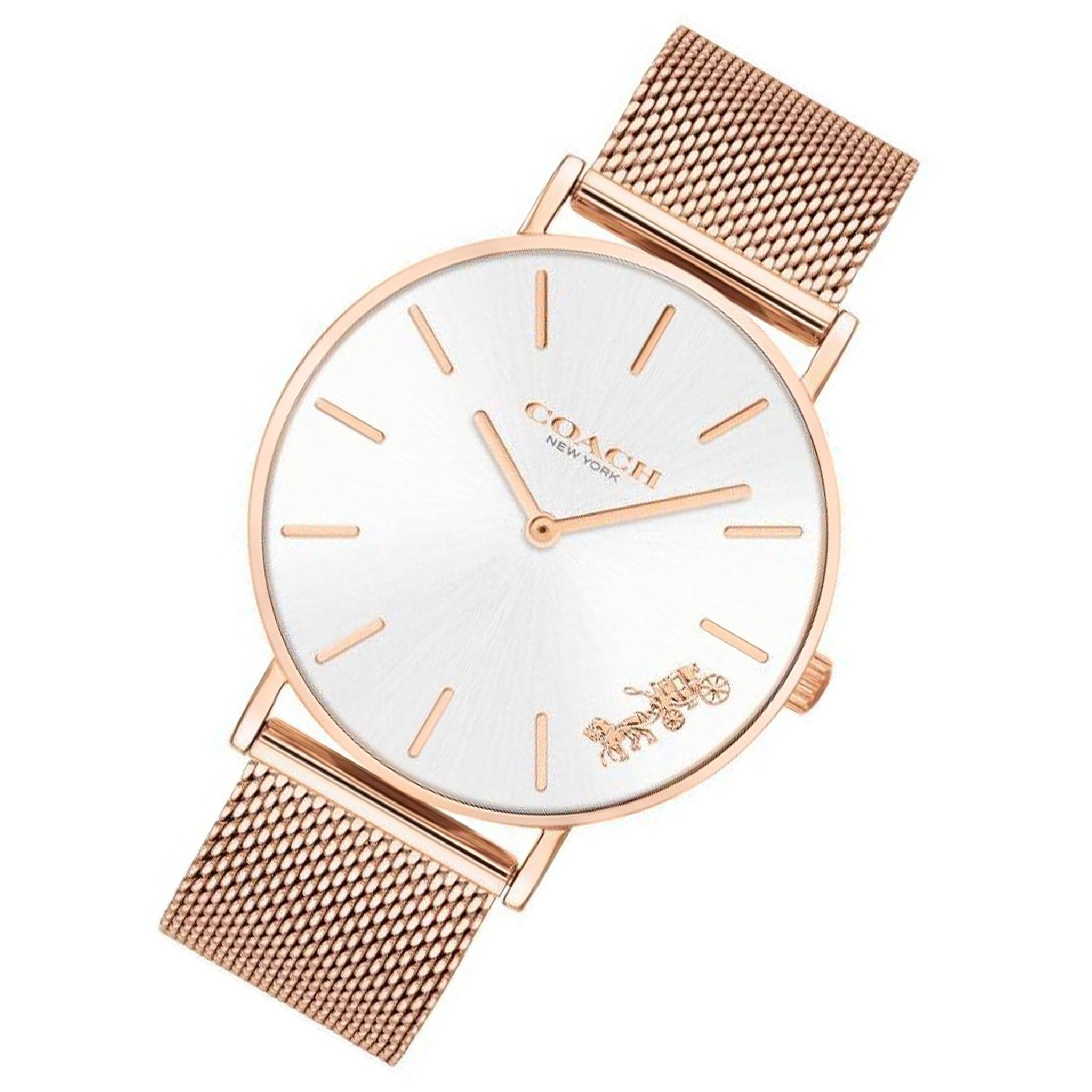 Coach Rose Gold Mesh White Dial Women's Watch - 14503126