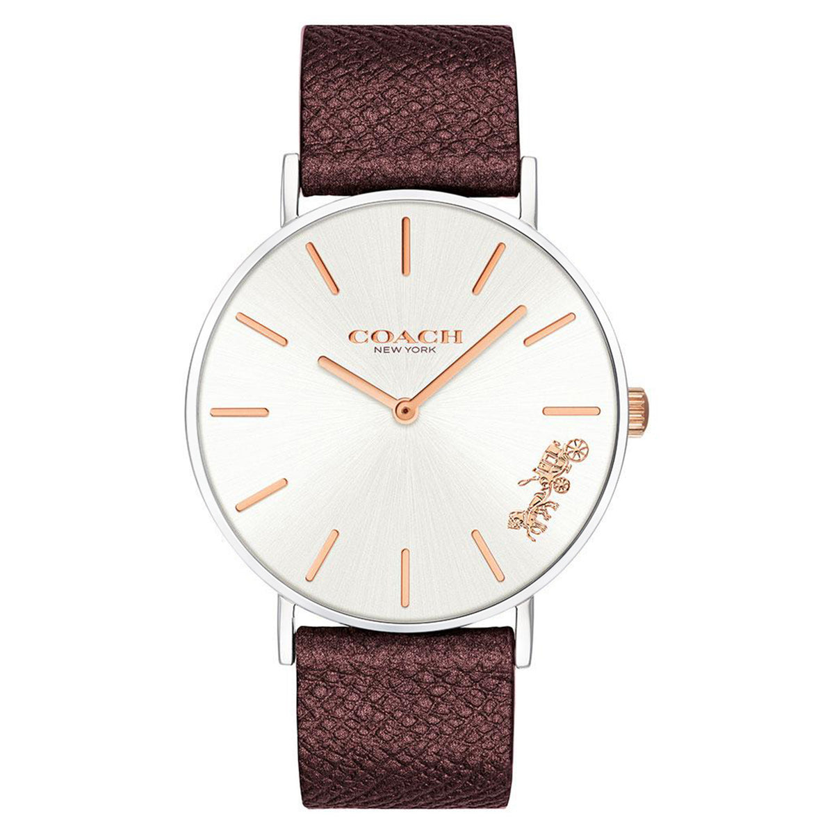 Coach Perry Burgundy Leather Women's Watch - 14503154