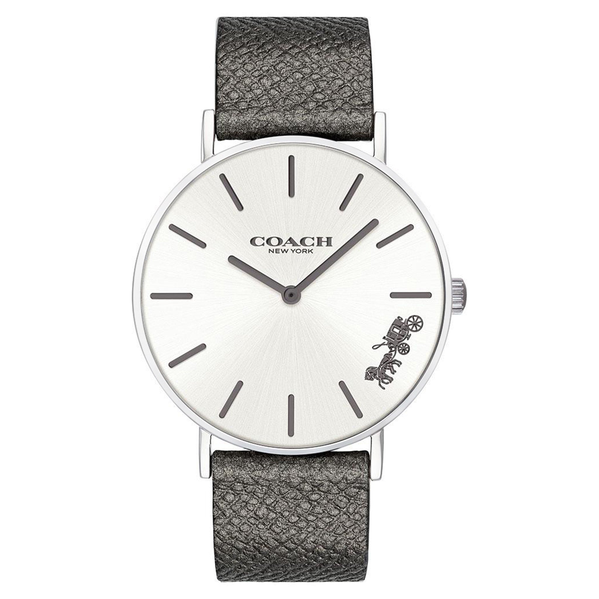 Coach Perry Grey Leather Women's Watch - 14503155