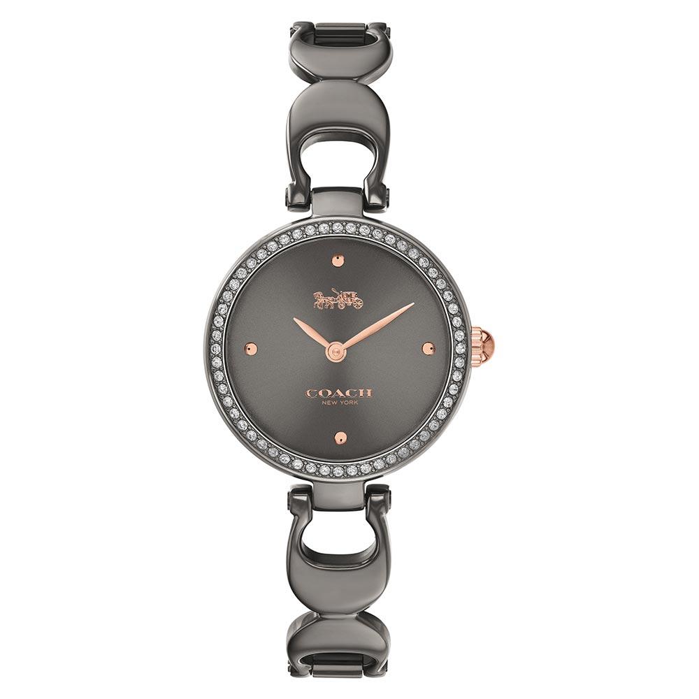 Coach Park Grey Steel Bracelet with Crystals Women's Watch