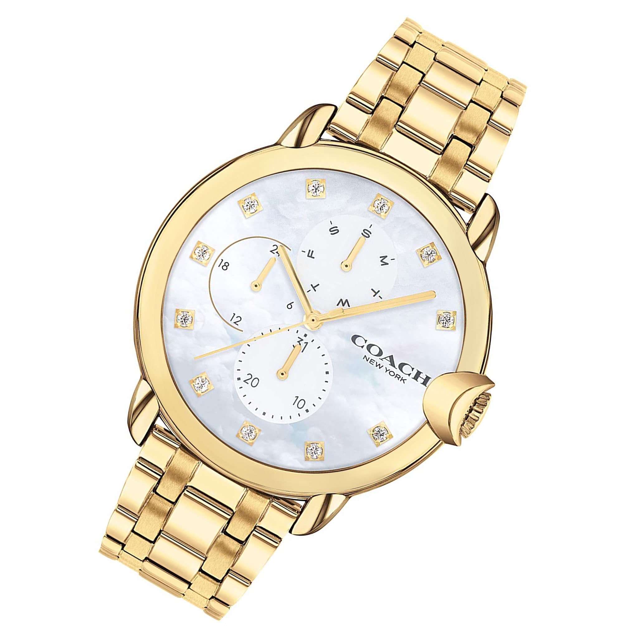 Coach Arden Gold Steel Women's Multi-function Watch - 14503681