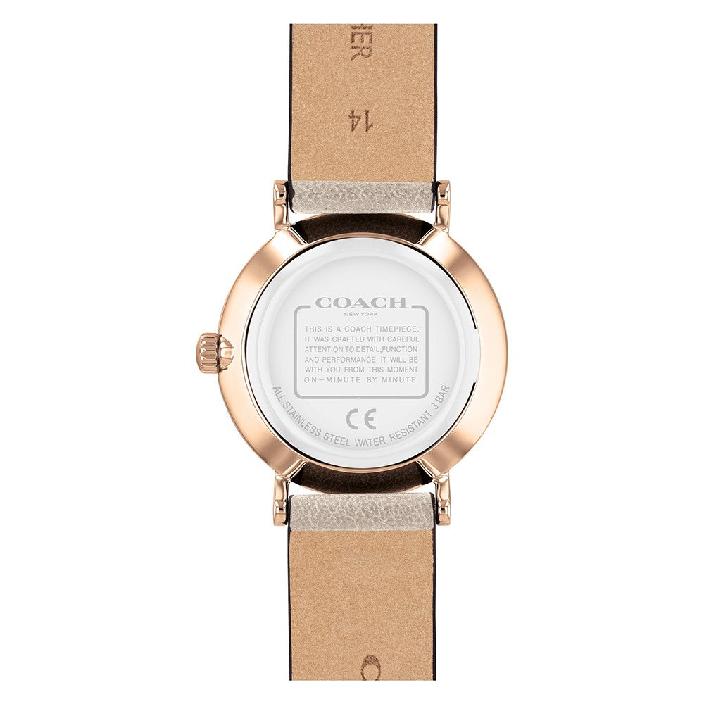 Coach Perry Chalk Leather Silver White Dial Women's Watch - 14503796