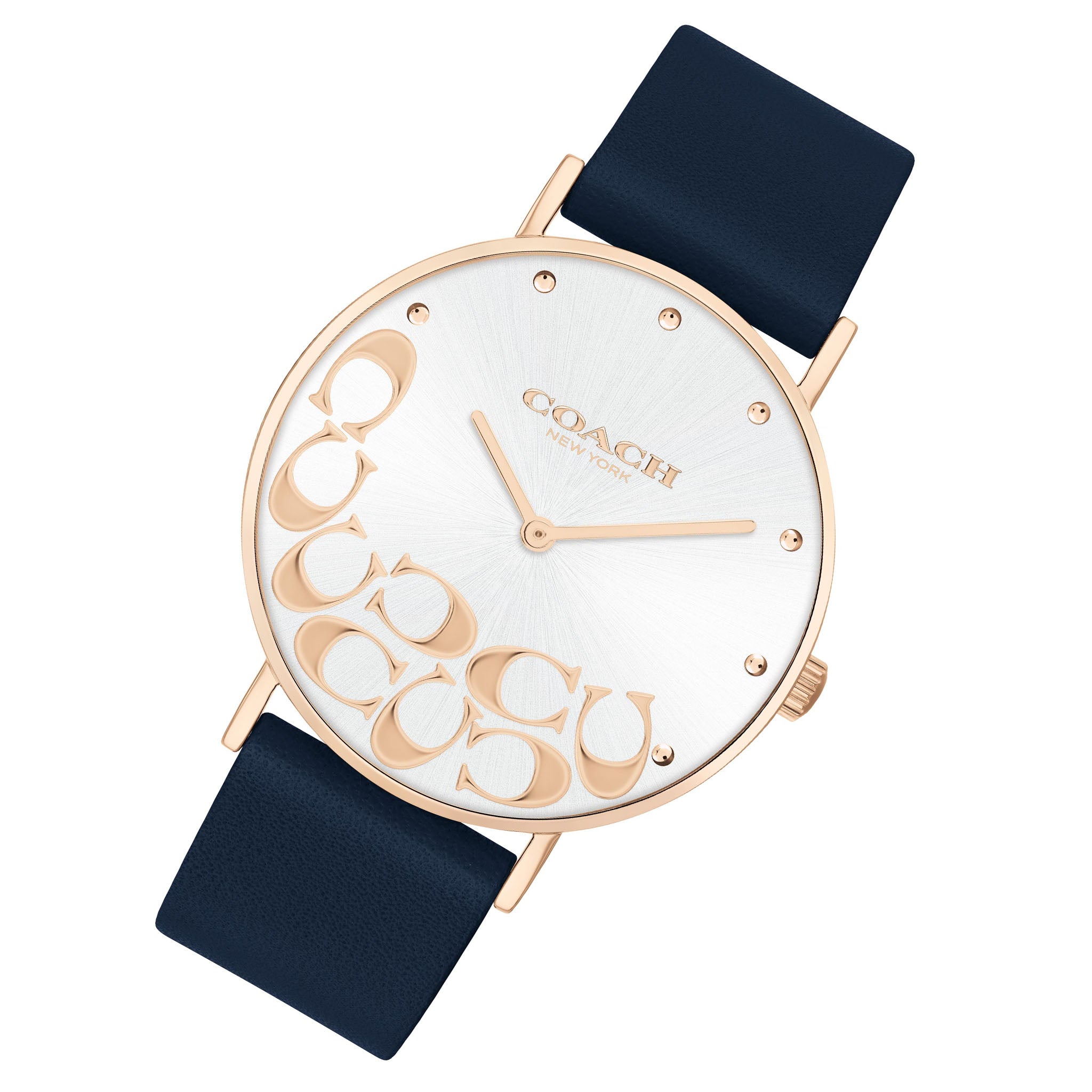 Coach Perry Blue Leather Silver White Dial Women's Watch - 14503802