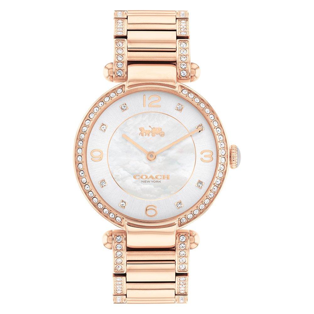 Coach Cary Rose Gold Steel with Crystals Silver Dial Women's Watch - 14503831
