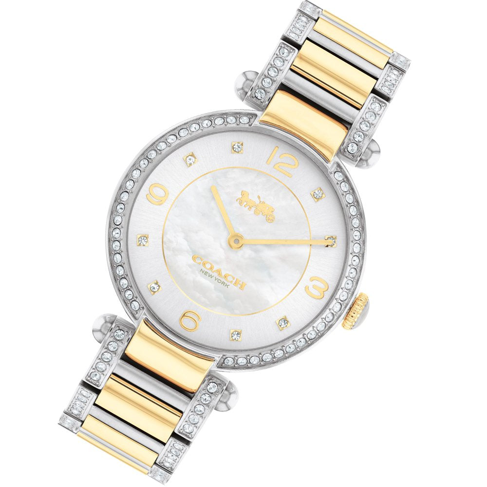 Coach Cary Two-Tone Steel with Crystals Silver Dial Women's Watch - 14503833