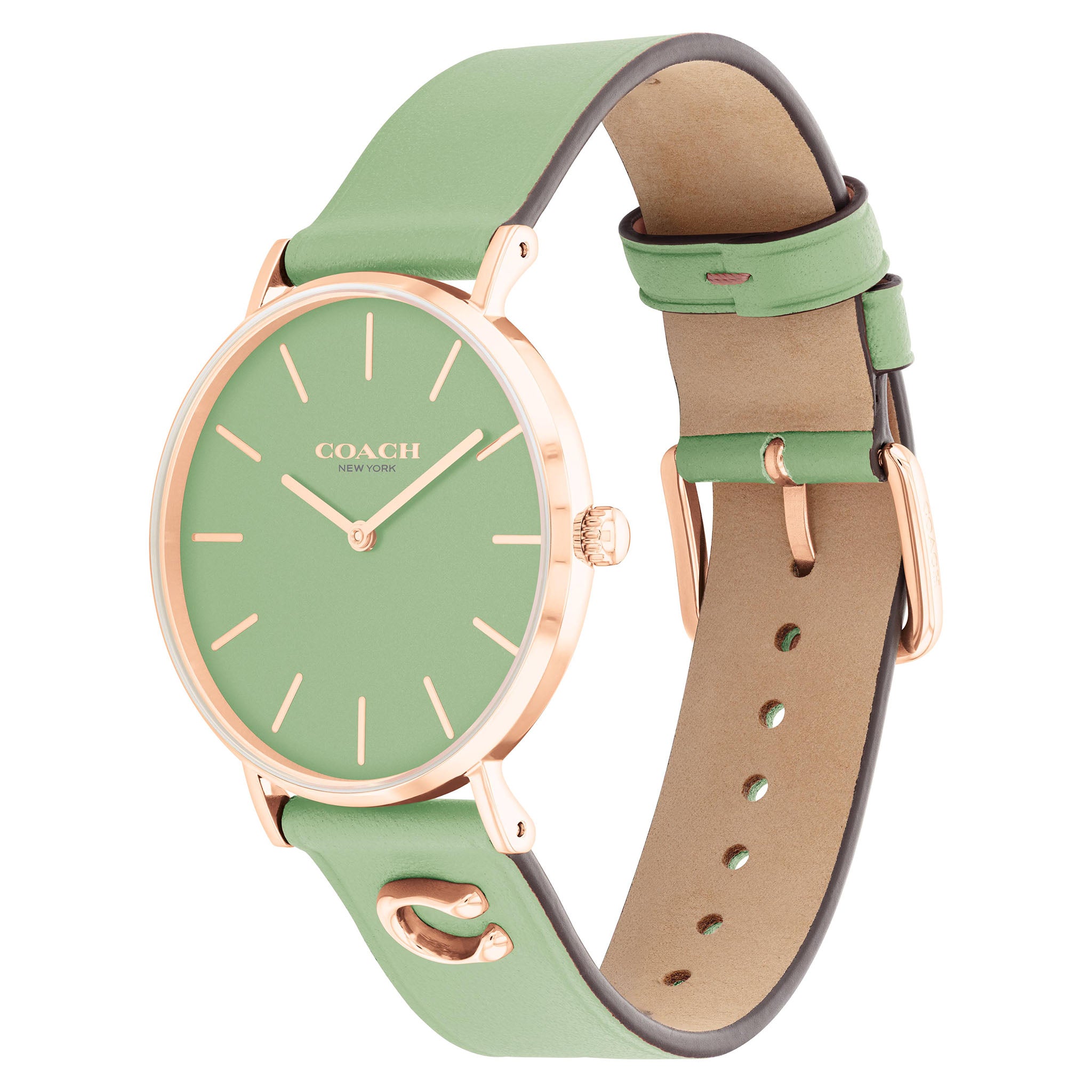 Coach Perry Green Leather Women's Watch - 14503921