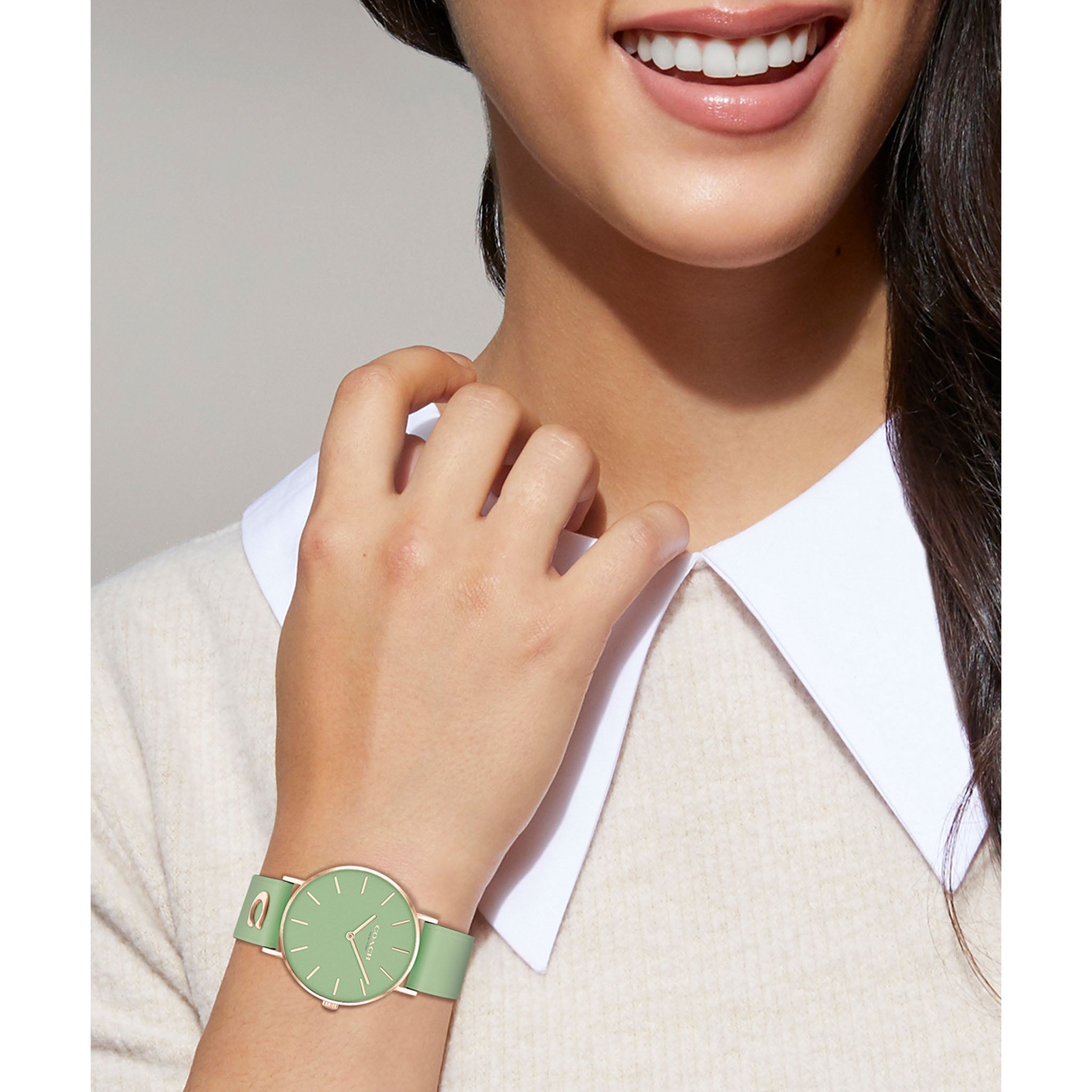 Coach Perry Green Leather Women's Watch - 14503921