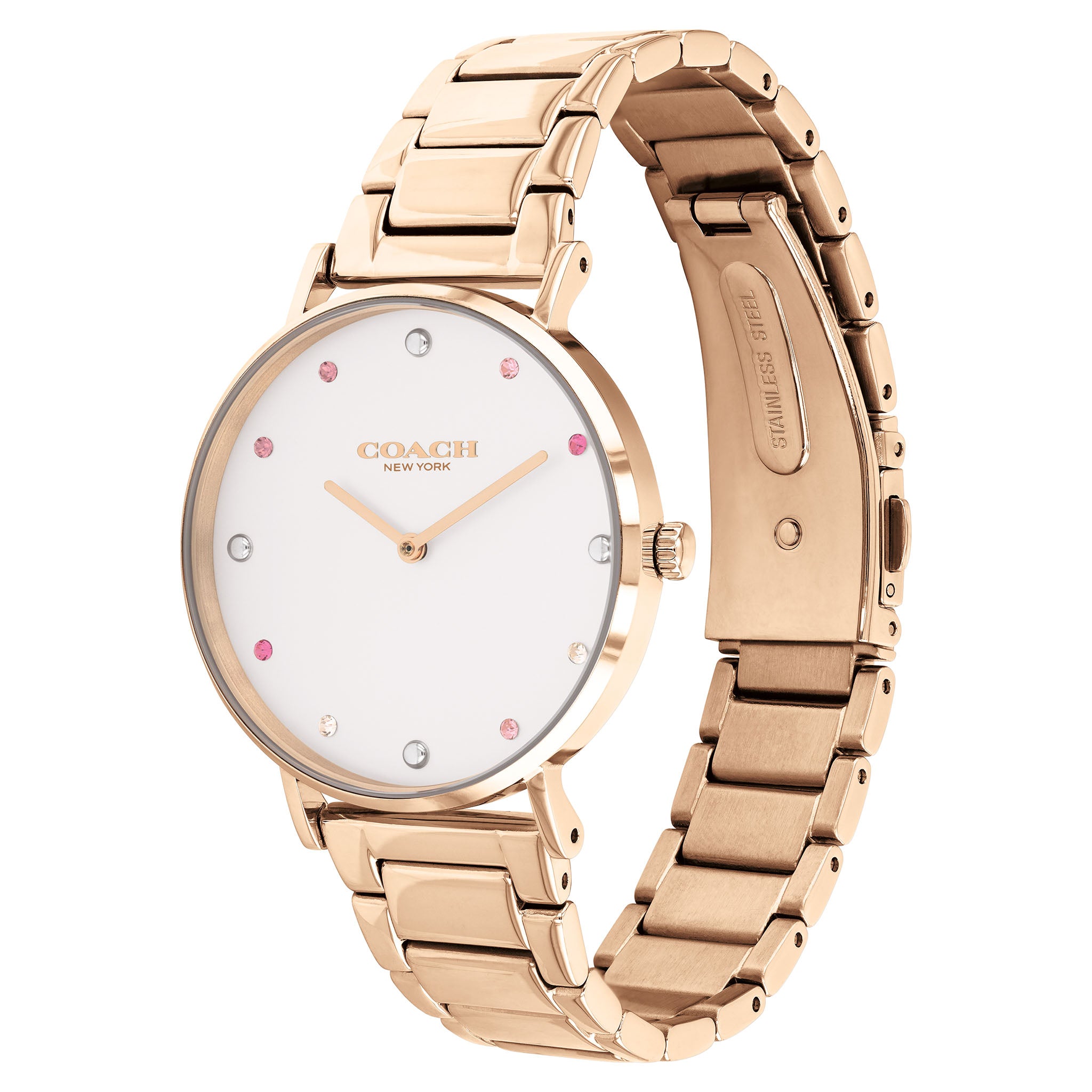 Coach Perry Carnation Gold Steel White Dial Women's Watch - 14503938