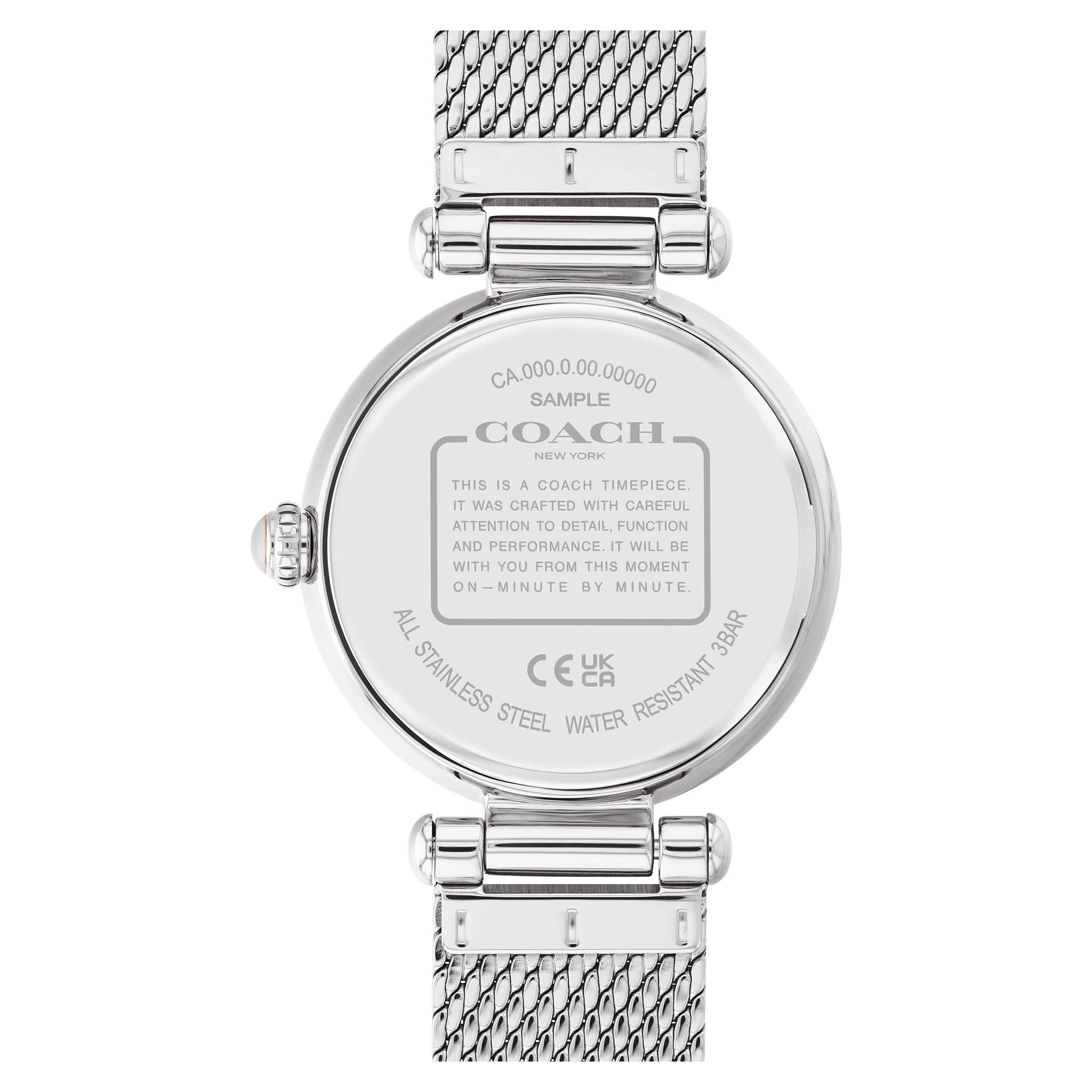 Coach Cary Stainless Steel Mesh Silver White Dial Women's Watch - 14503995