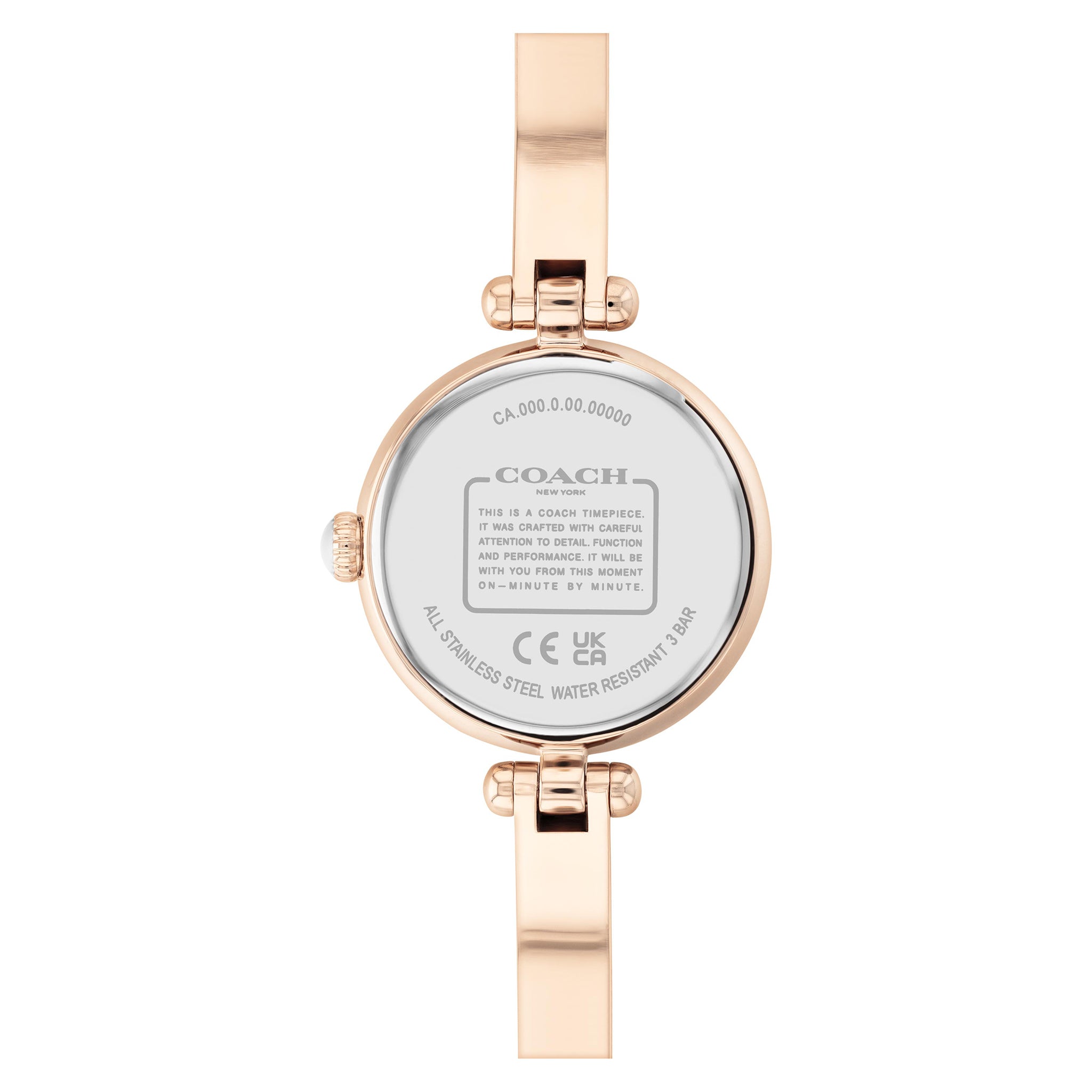 Coach Cary Carnation Gold Stainless Steel Bangle Rose Gold Mother of Pearl Dial Women's Watch - 14504007