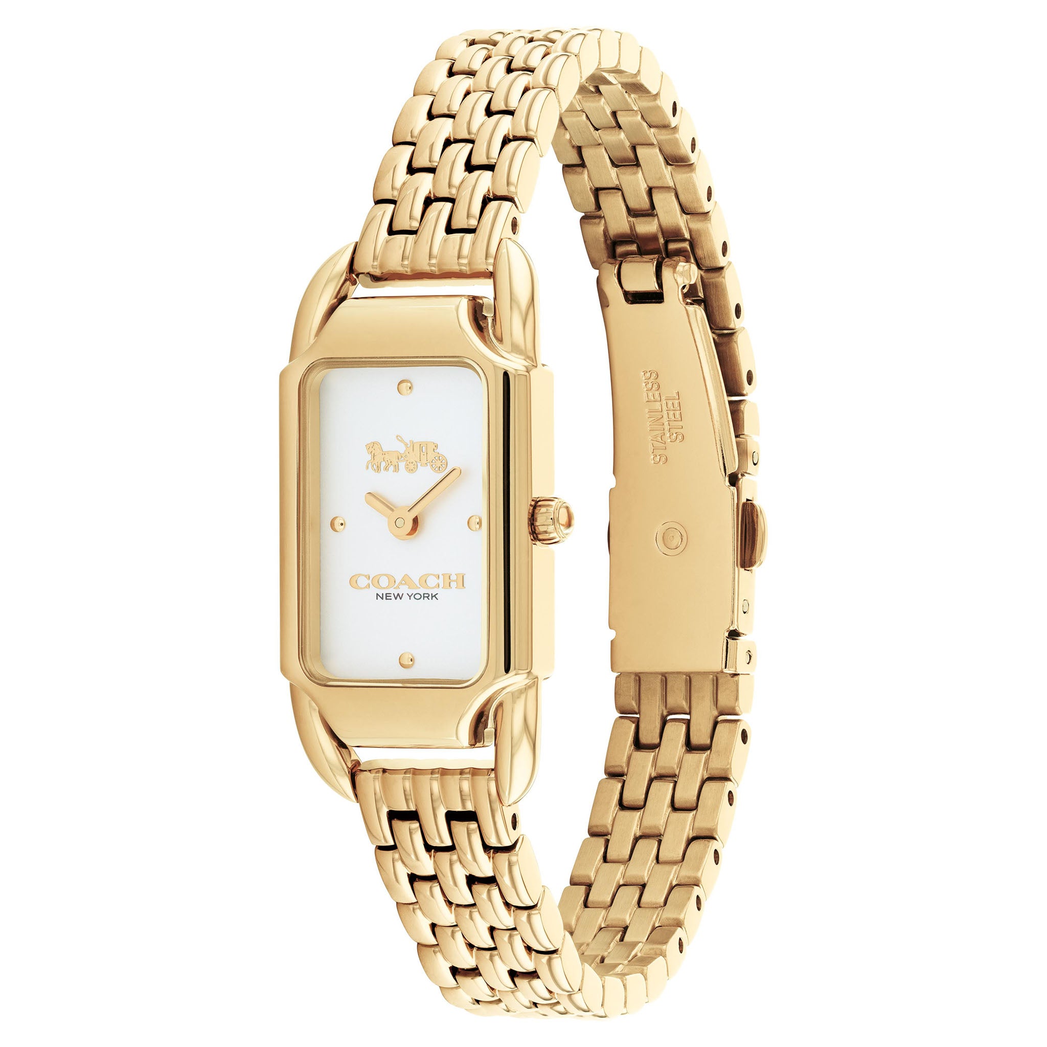 Coach Cadie Gold Stainless Steel Silver White Dial Women's Watch - 14504036