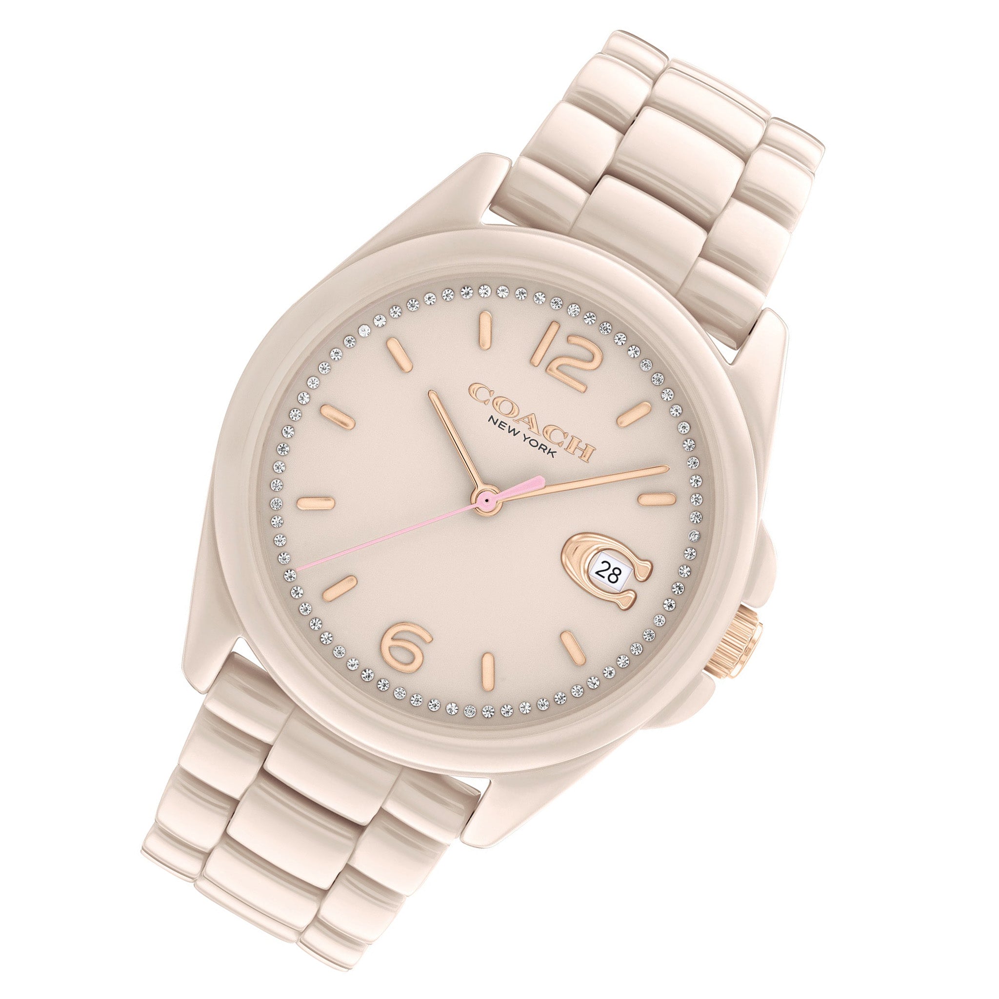 Coach Greyson Beige Ceramic Women's Watch - 14504065