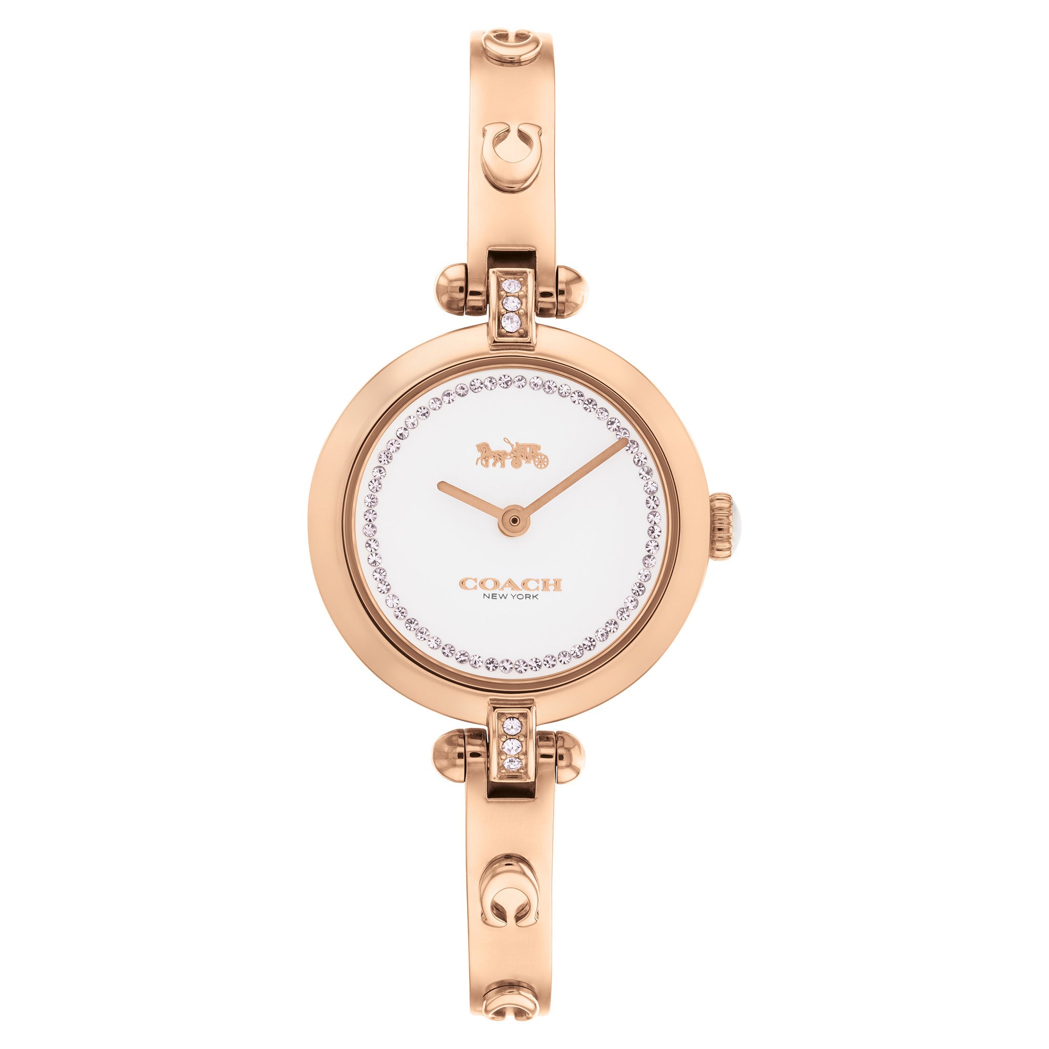 Coach Rose Gold Bangle White Dial Women's Watch - 14504083