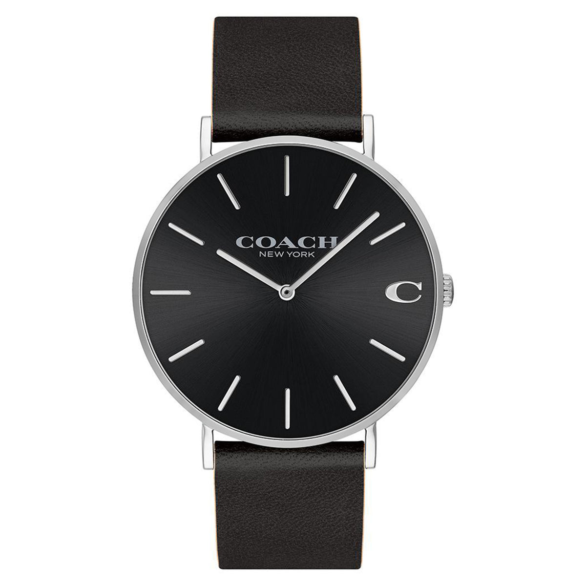 Coach Charles Black Leather Men's Watch - 14602149