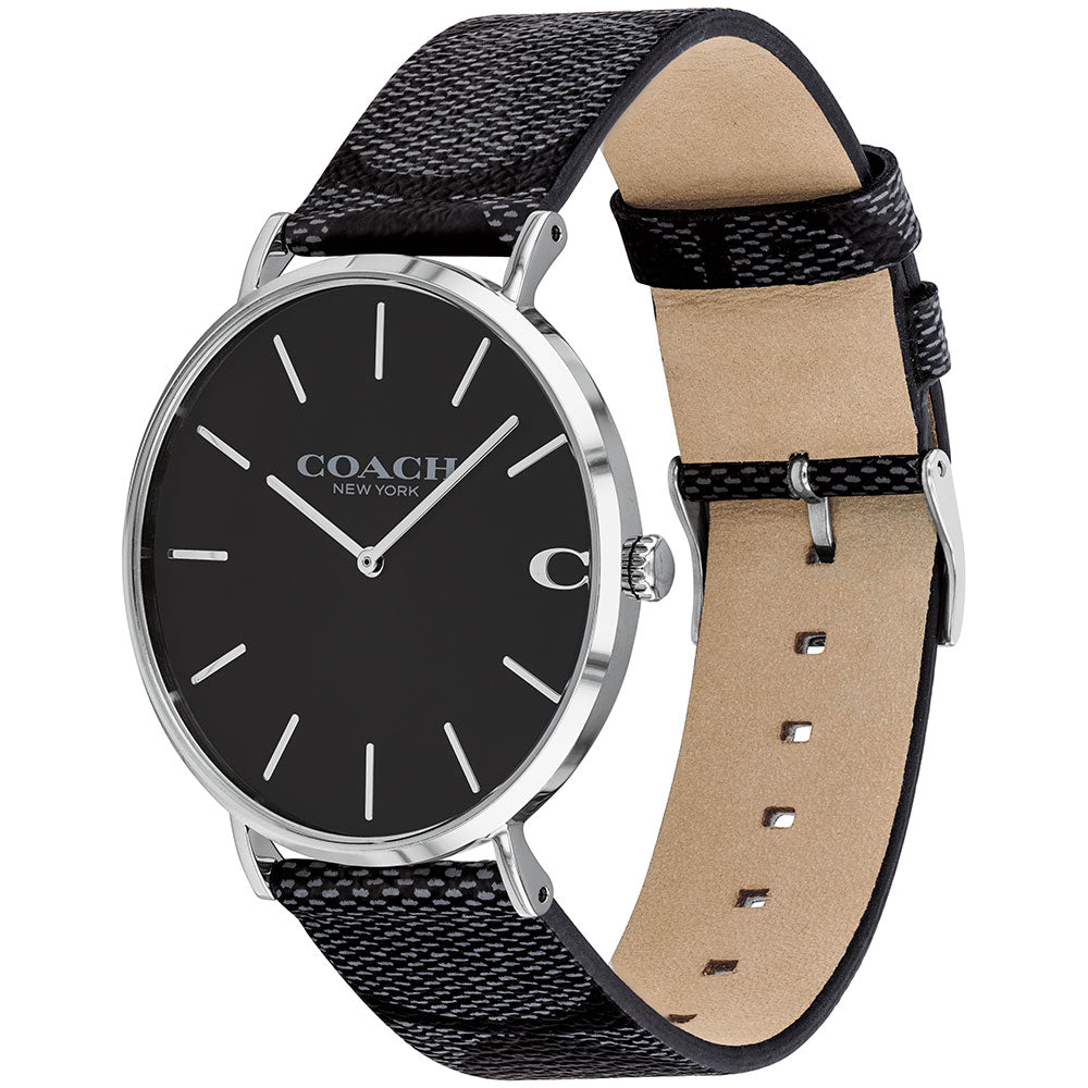 Coach Charles Casual Black Leather Men's Watch - 14602157
