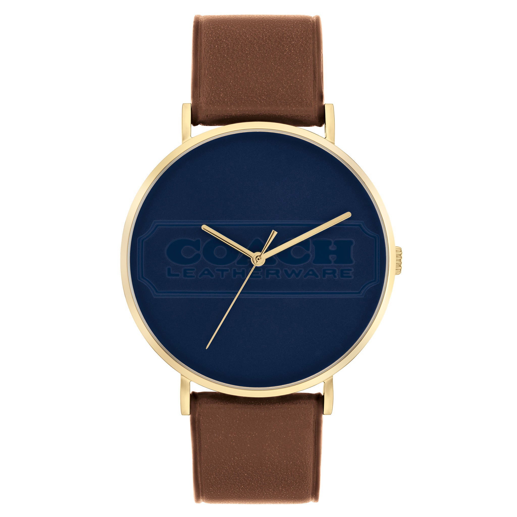 Coach Brown Leather Blue Dial Men's Watch - 14602599