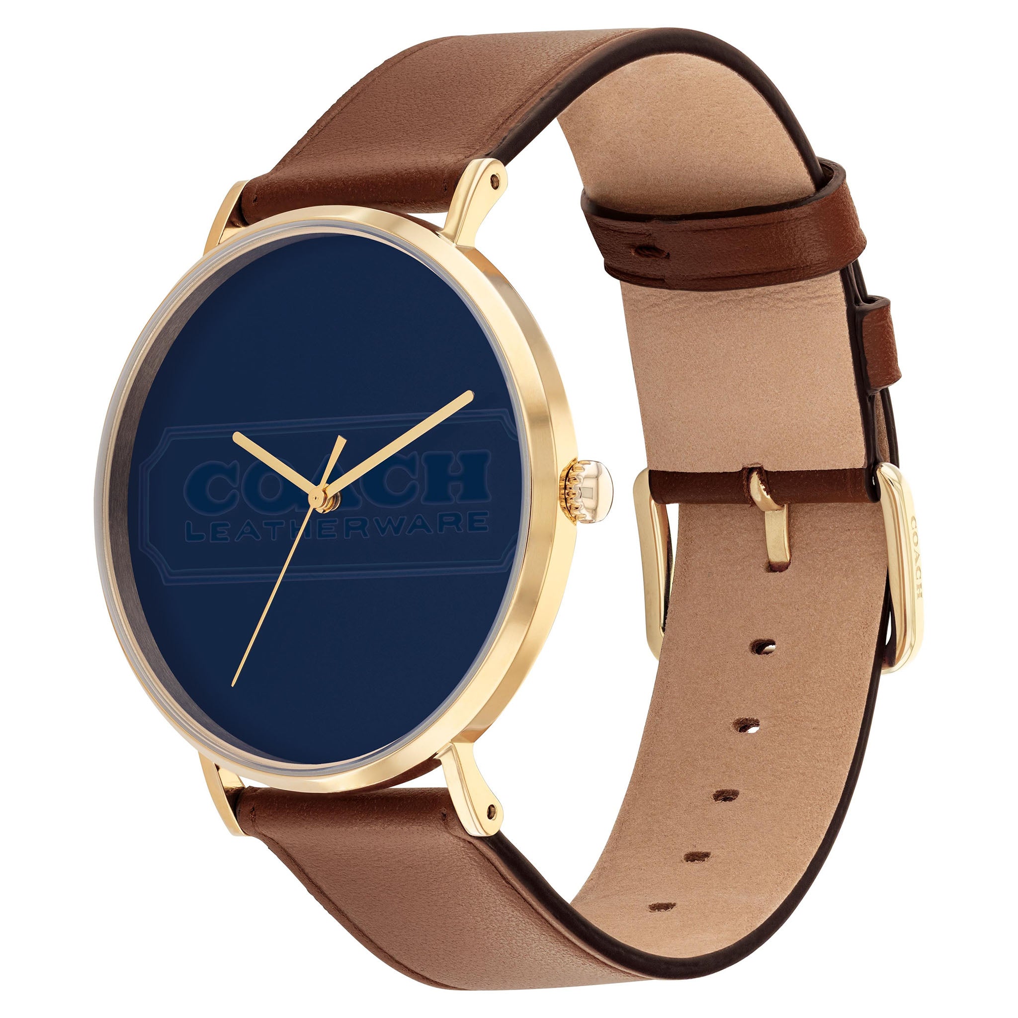 Coach Brown Leather Blue Dial Men's Watch - 14602599