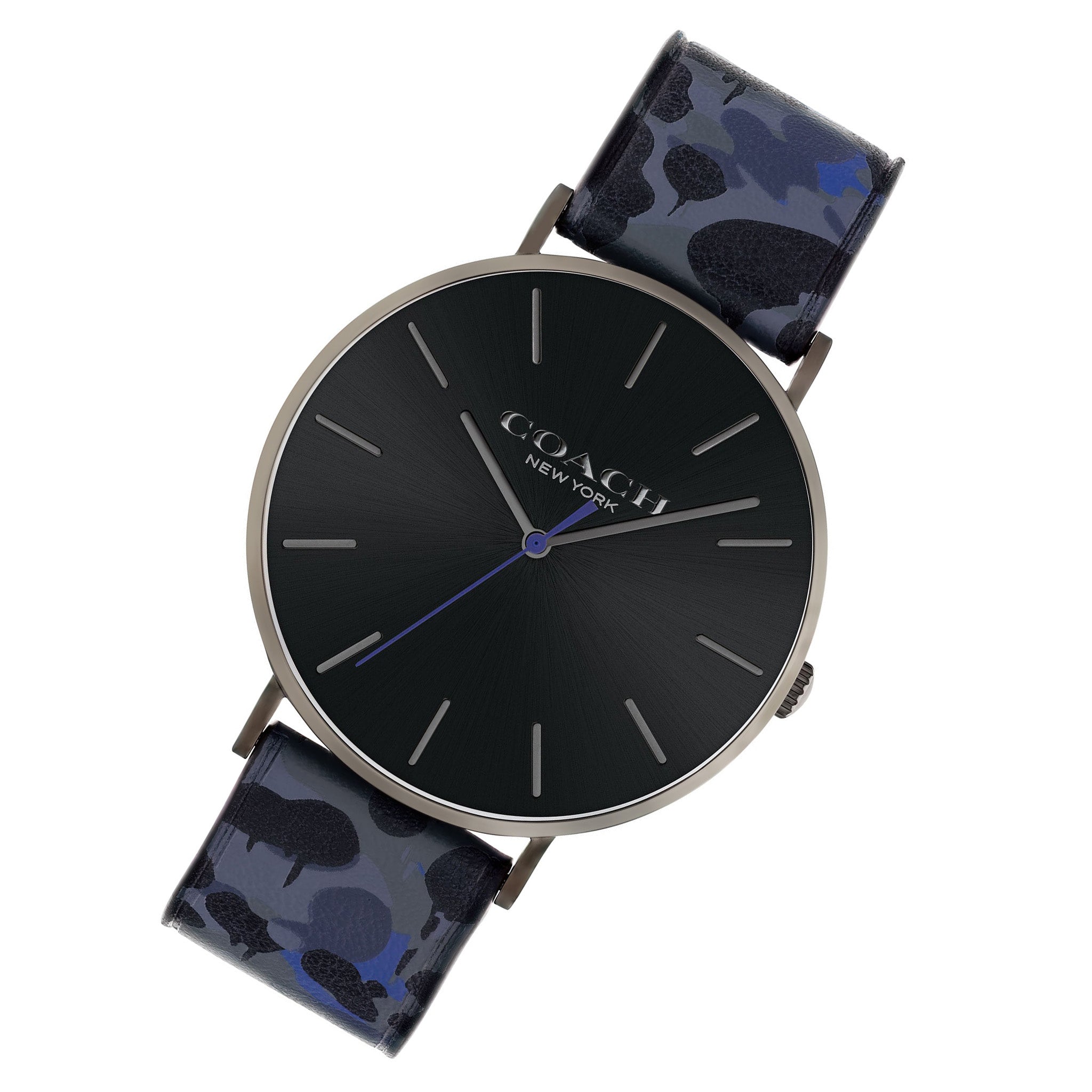 Coach Blue Leather Black Sunray Dial Men's Watch - 14602616