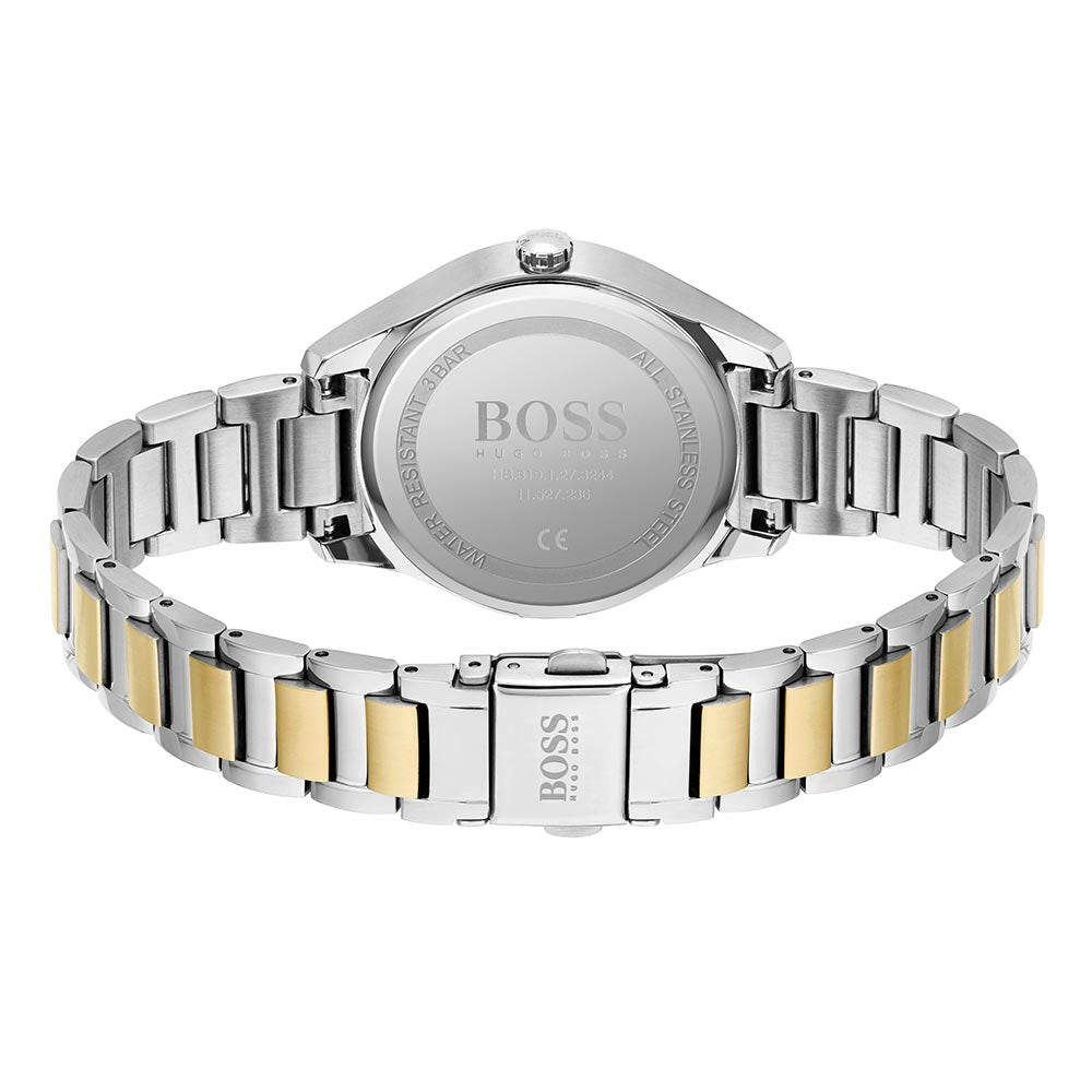Hugo Boss Two-Tone Steel Silver White Dial Women's Multi-function Watch - 1502585