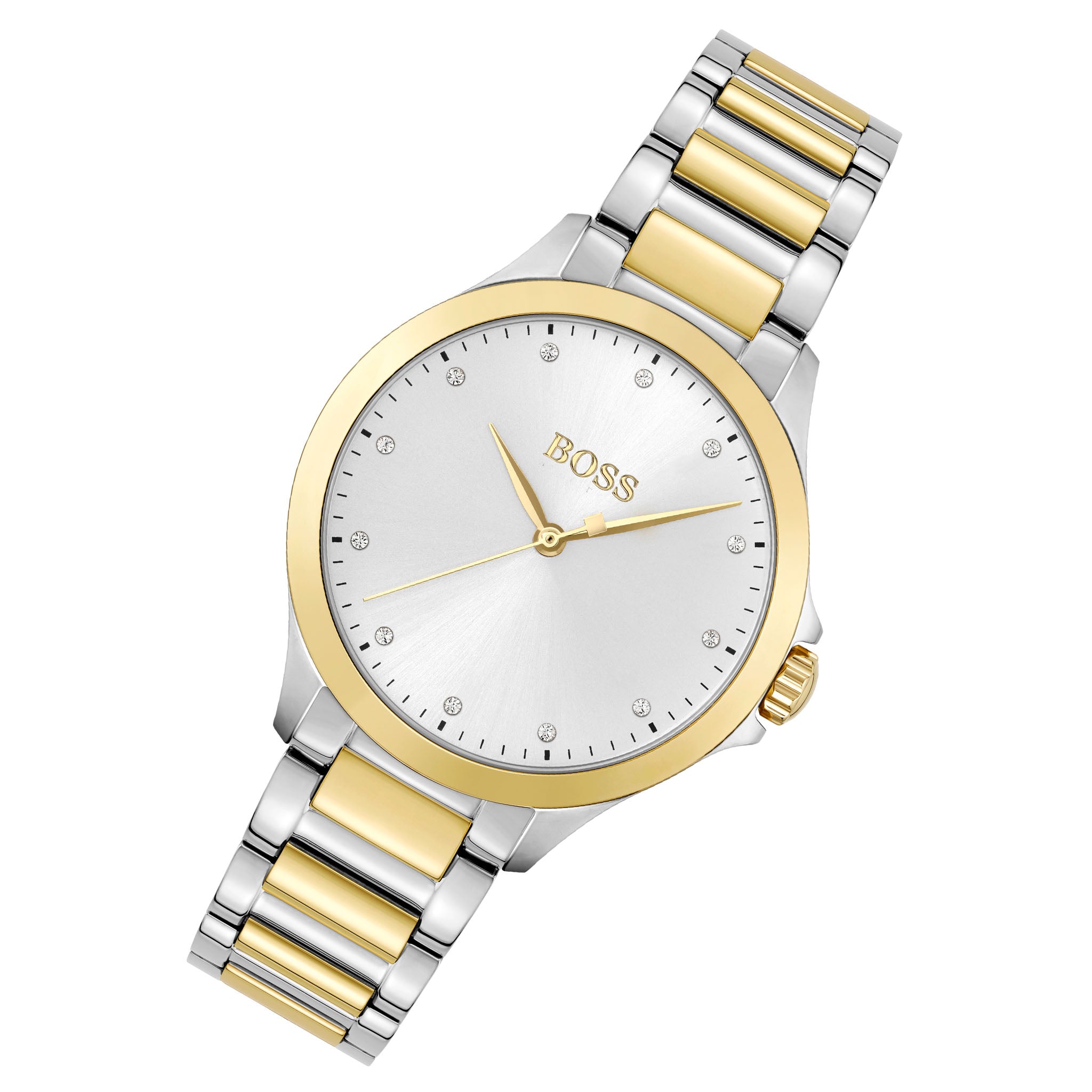BOSS by Hugo Boss Two-Tone Steel Silver White Dial Women's Watch - 1502597