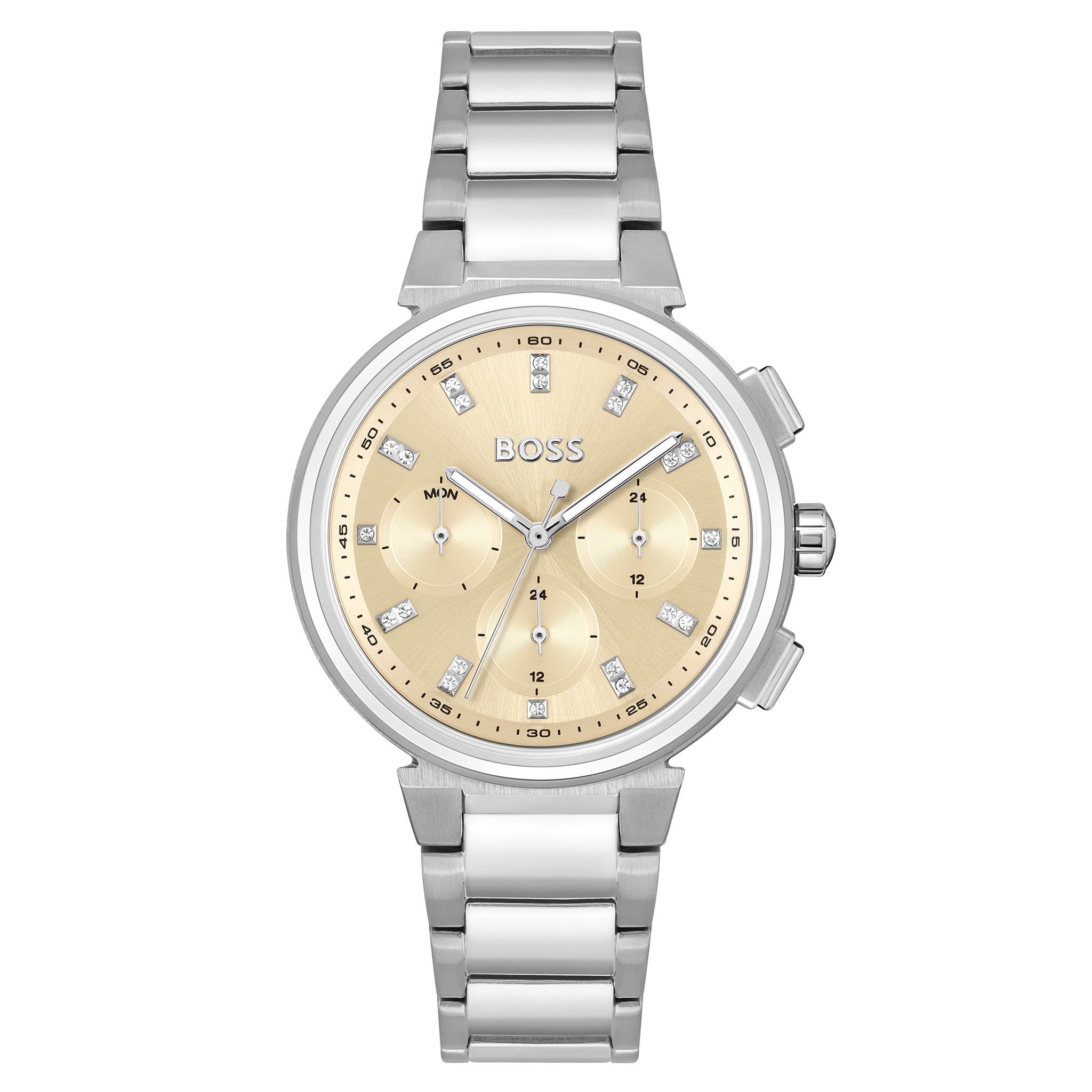 BOSS by Hugo Boss Stainless Steel Gold Dial Multi-function Women's Watch - 1502676