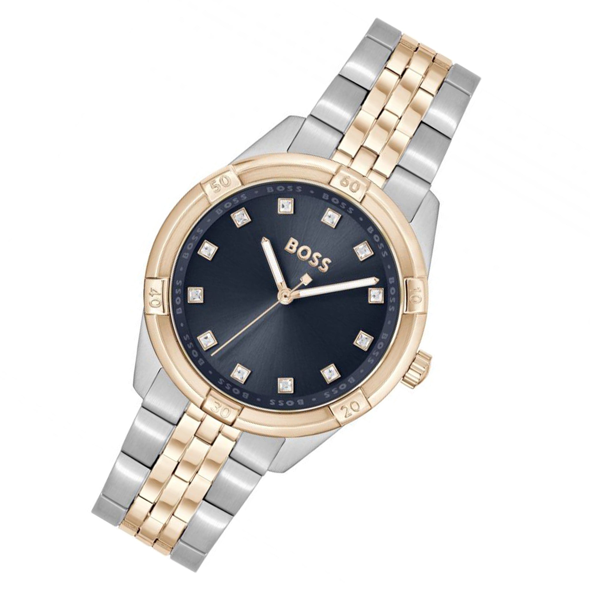 BOSS by Hugo Boss Two-Tone Steel Blue Dial Slim Women's Watch - 1502709