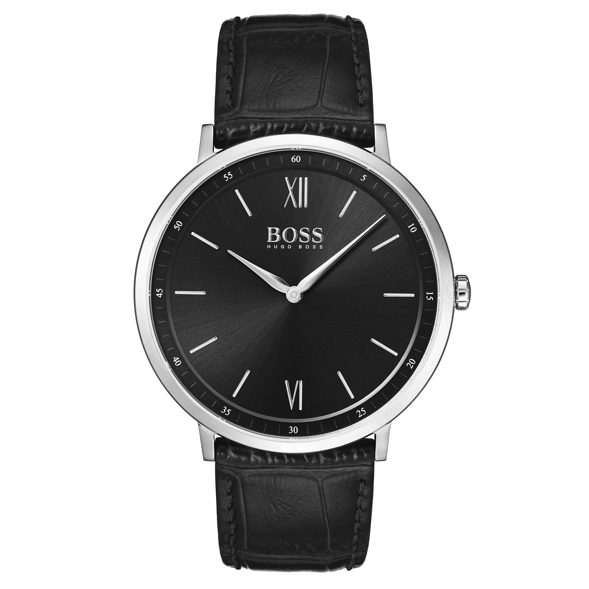 BOSS by Hugo Boss Essential Black Leather Men's Watch - 1513647