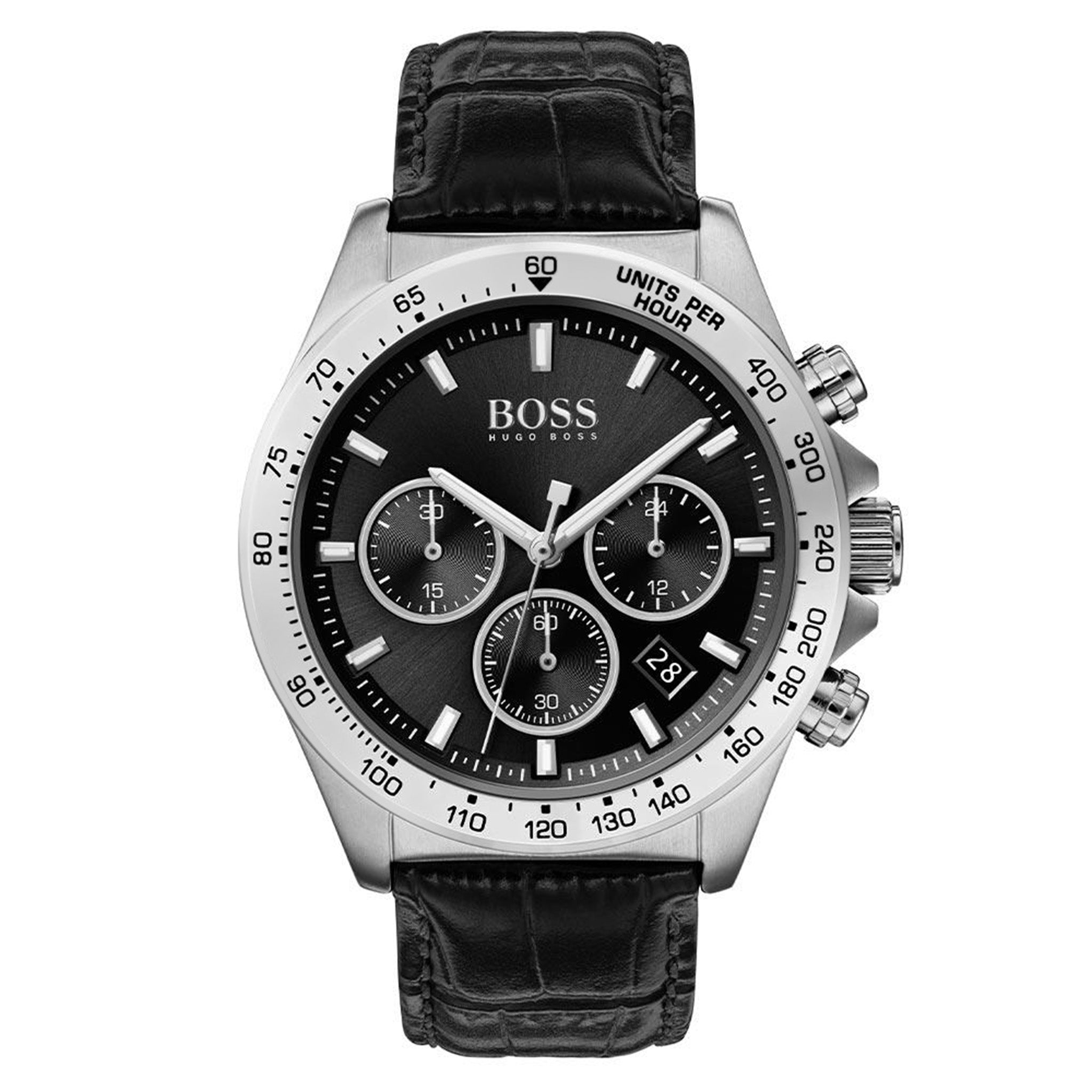 BOSS by Hugo Boss Hero Black Leather Men's Chrono Watch - 1513752