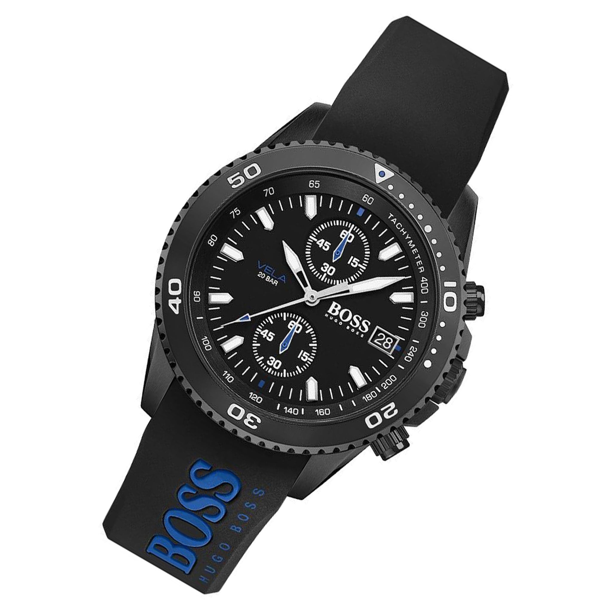 Hugo Boss Vela Blue & Black Silicone Men's Watch - 1513776