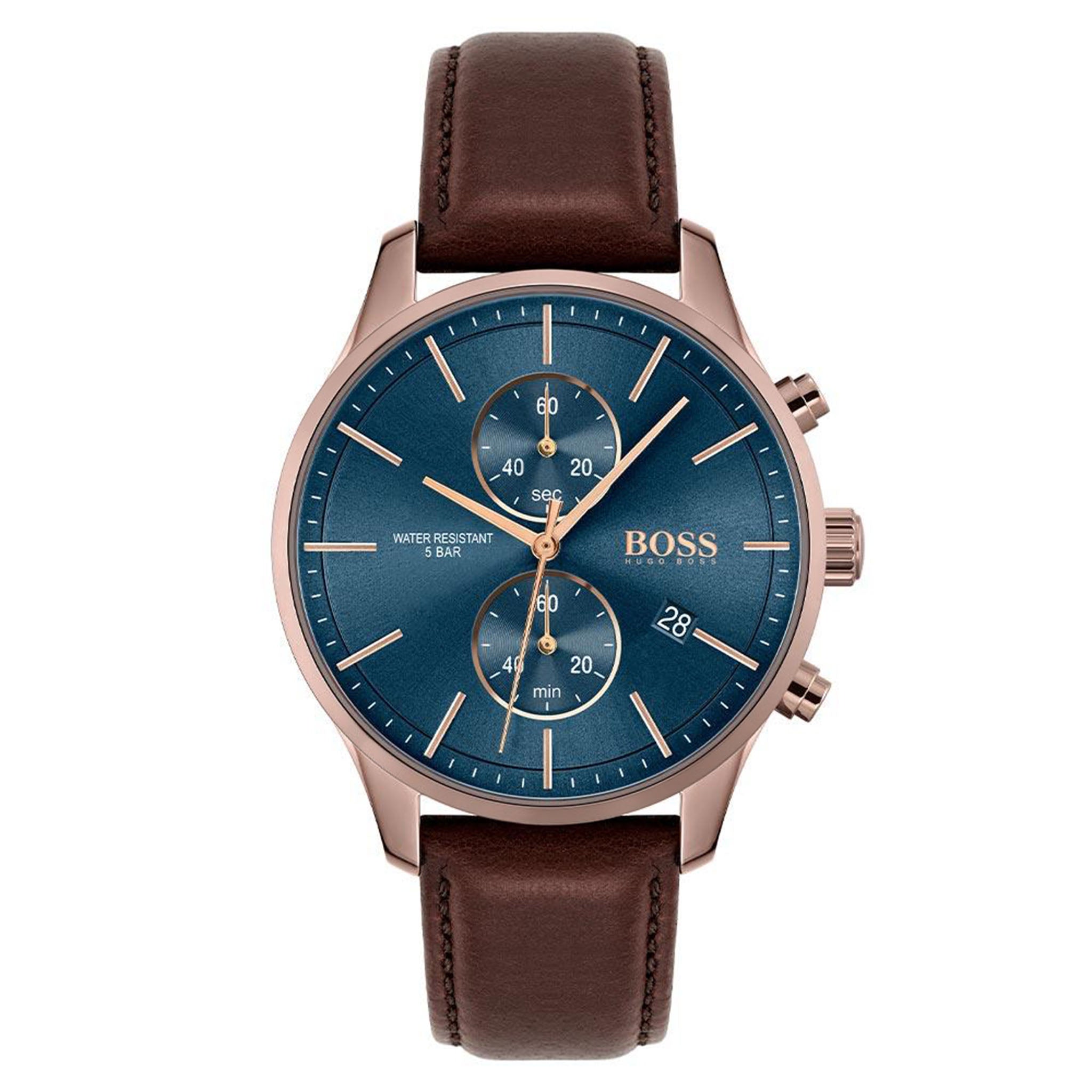 Hugo Boss Associate Brown Leather Men's Chrono Watch - 1513804