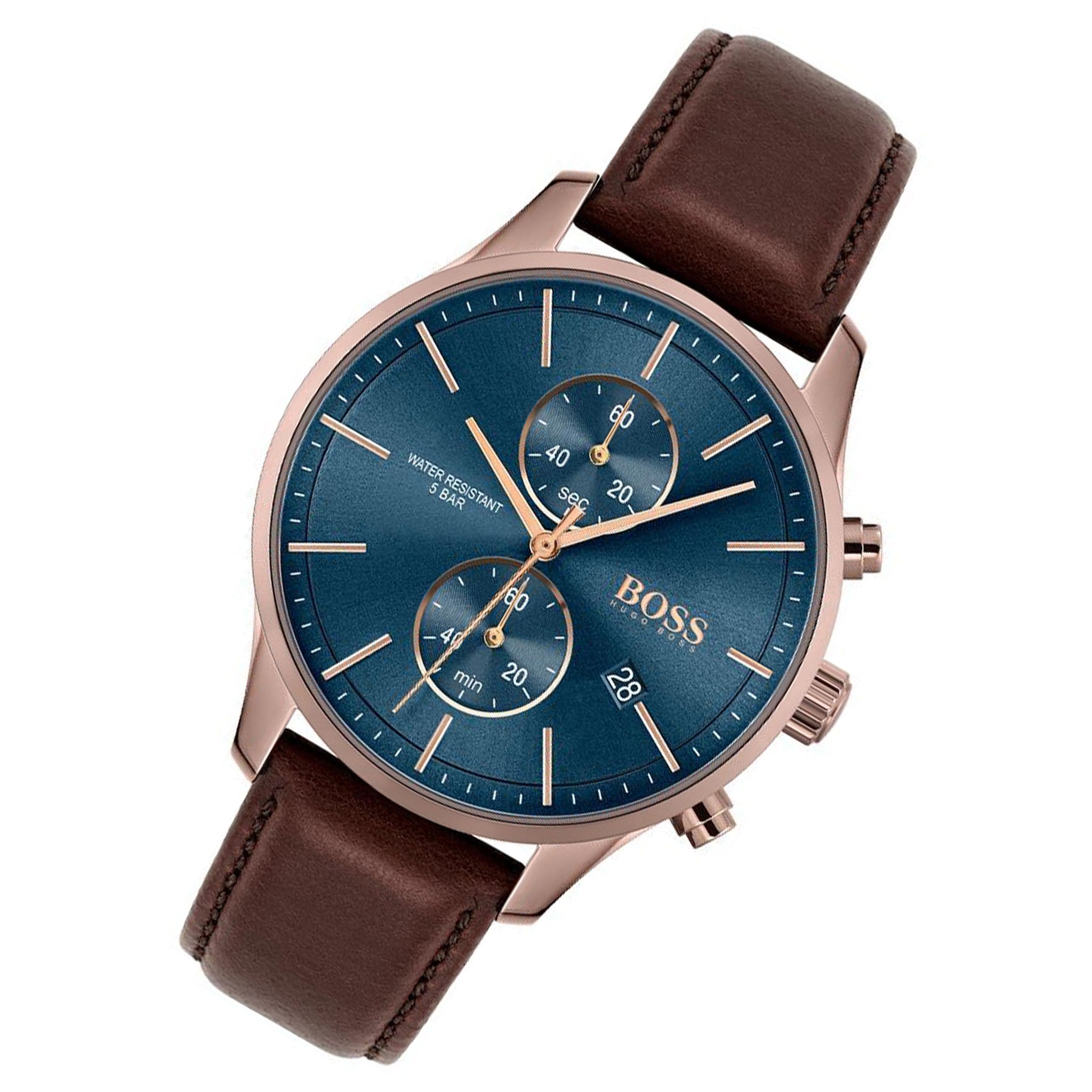 Hugo Boss Associate Brown Leather Men's Chrono Watch - 1513804