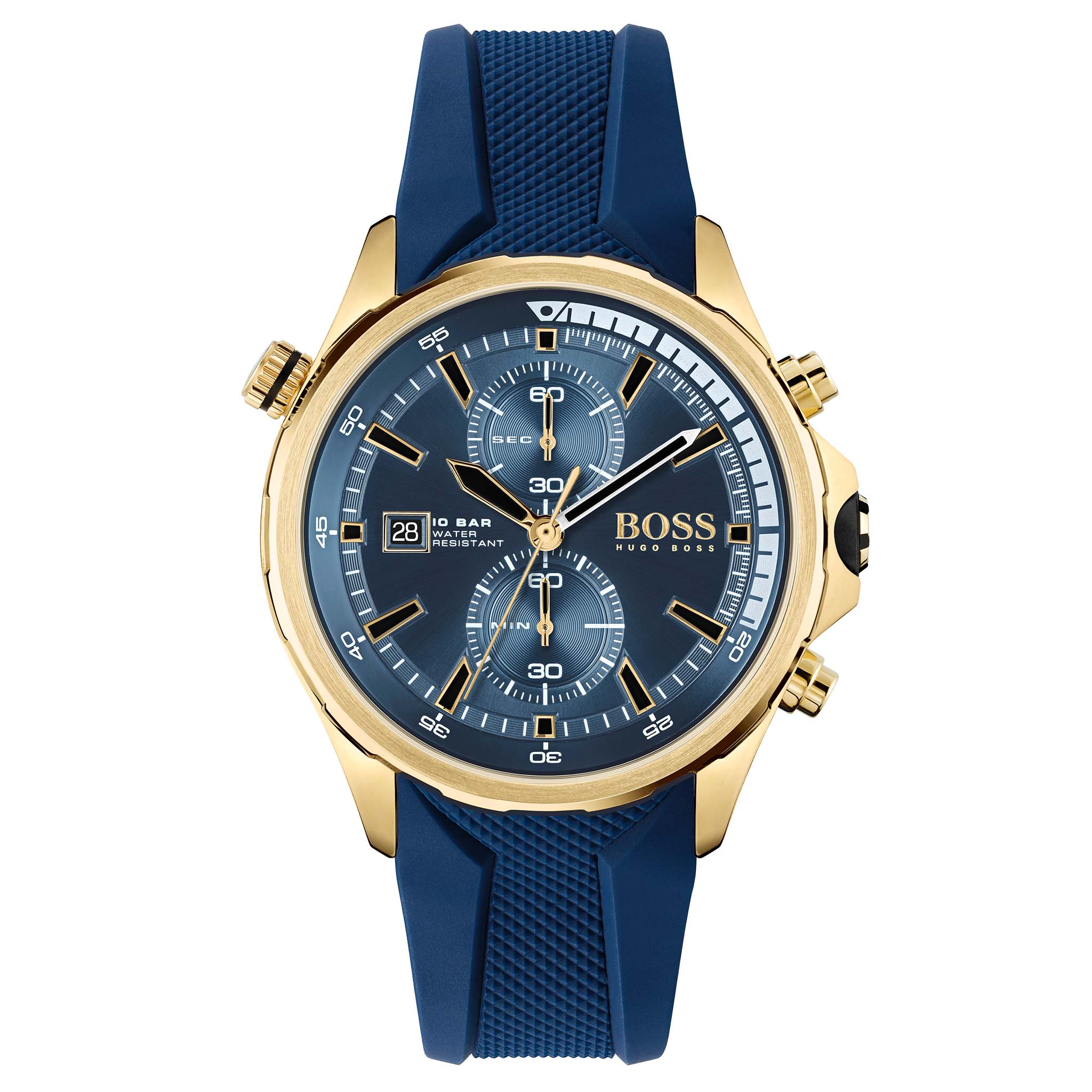 BOSS by Hugo Boss Globetrotter Blue Silicone Men's Chronograph Watch - 1513822
