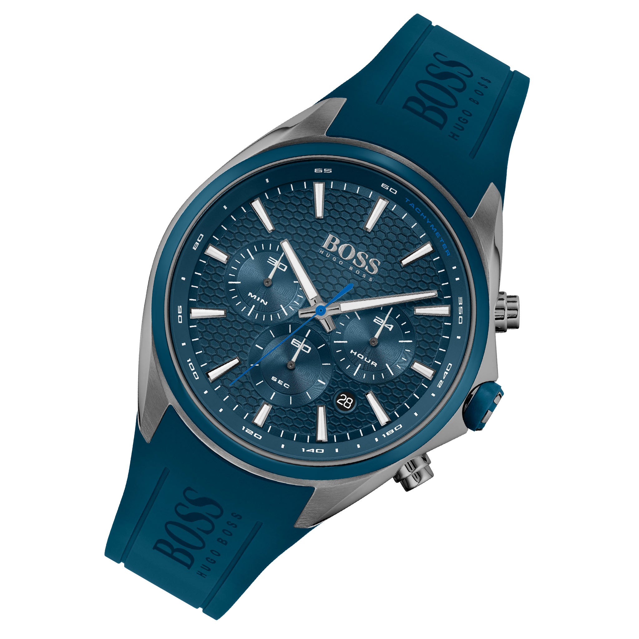 Hugo Boss Distinct Blue Silicone Men's Chrono Watch - 1513856