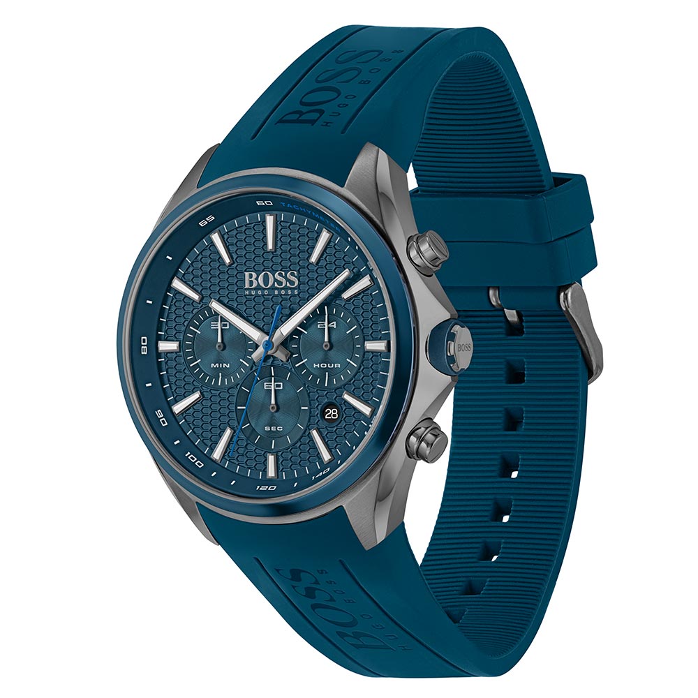 Hugo Boss Distinct Blue Silicone Men's Chrono Watch - 1513856