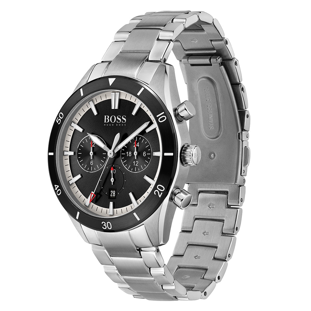 BOSS by Hugo Boss Stainless Steel Black Dial Men's Multi-function Watch - 1513862