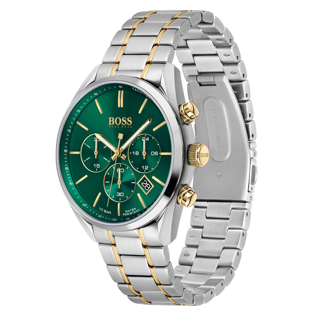 Hugo Boss Two-Tone Steel Green Chronograph Men's Watch - 1513878