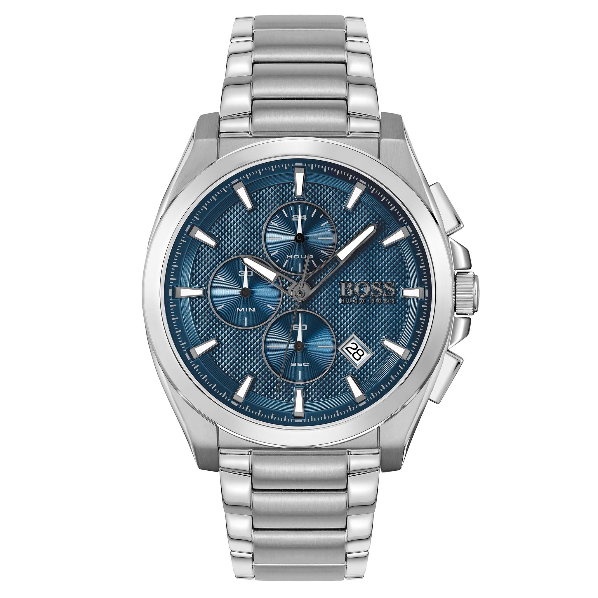 Hugo Boss Stainless Steel Blue Dial Men's Chrono Watch - 1513884