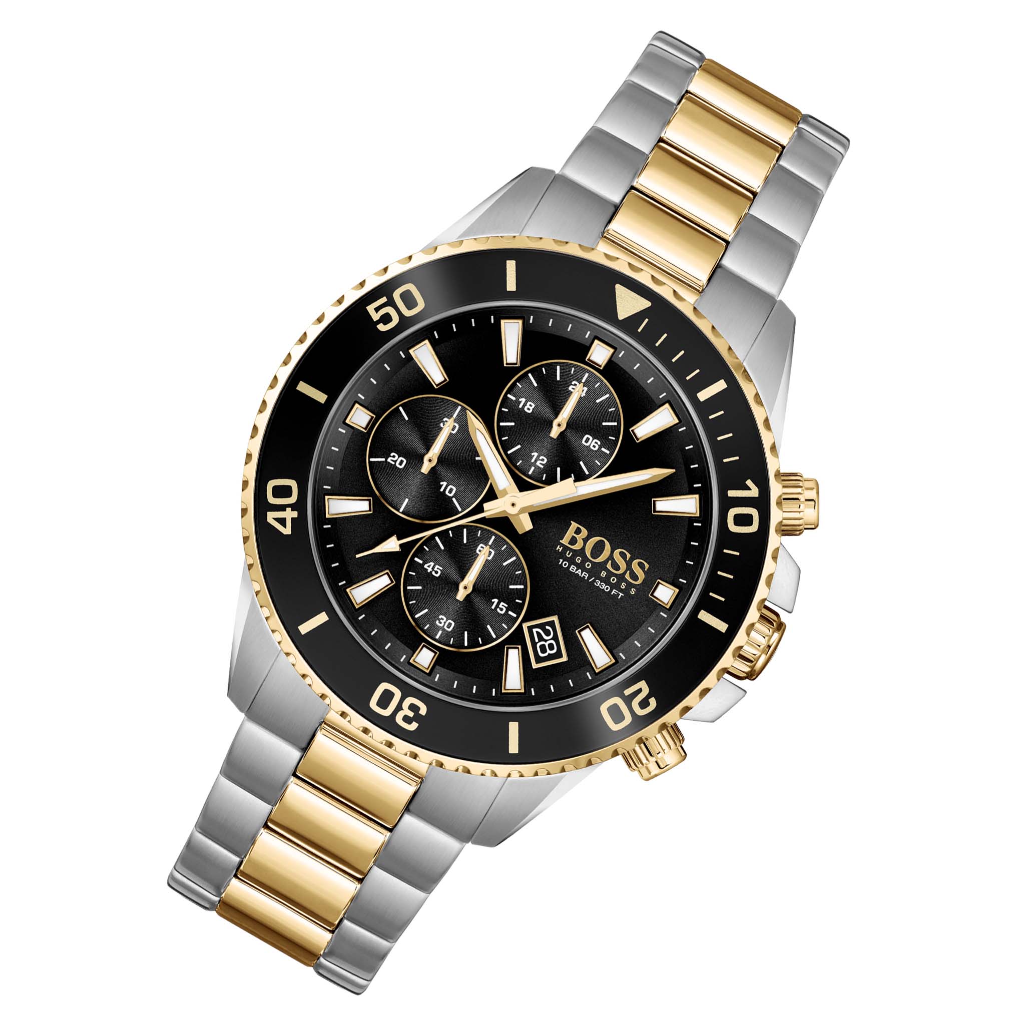 BOSS by Hugo Boss Two-Tone Black Dial Steel Men's Chronograph Watch - 1513908