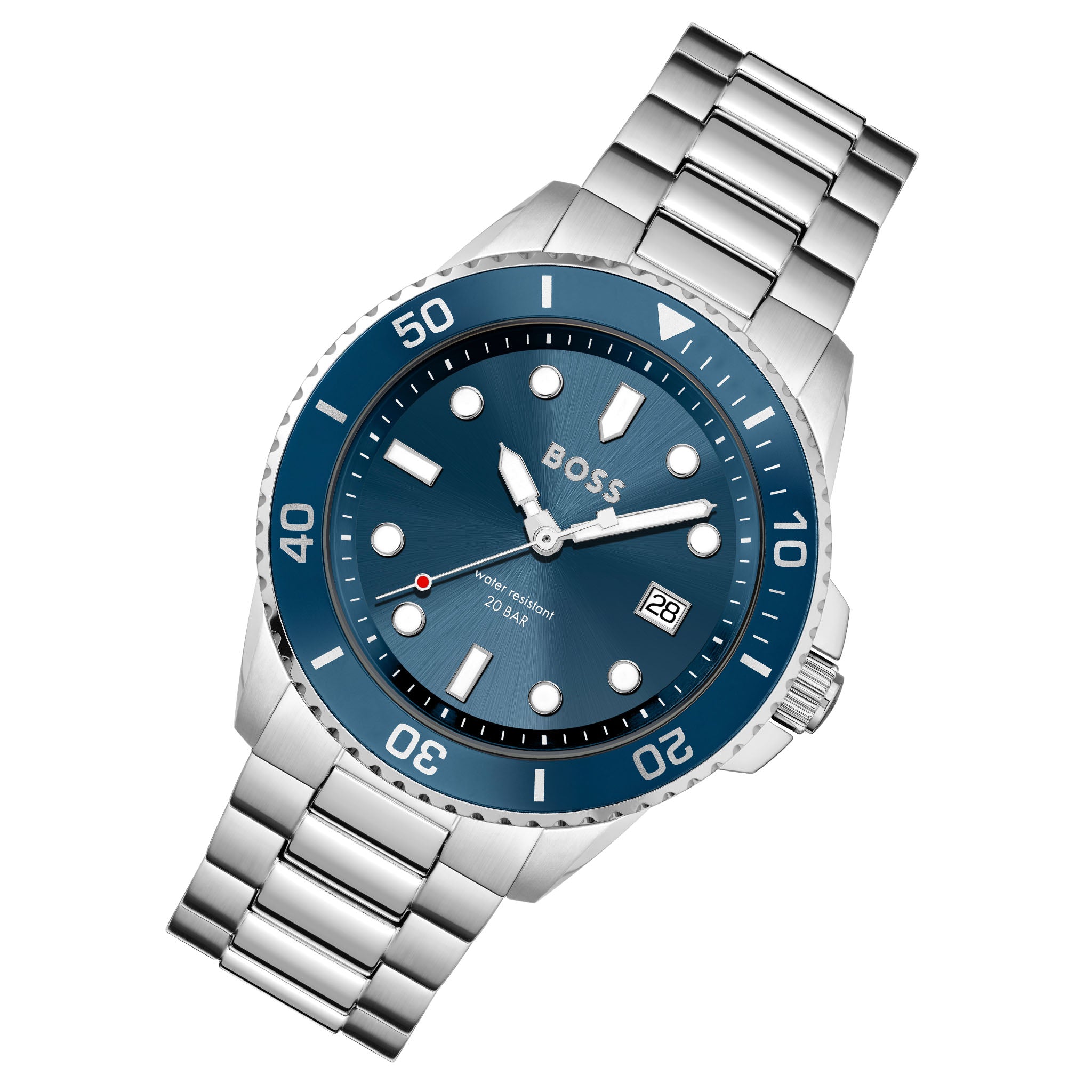 BOSS by Hugo Boss Silver Steel Blue Dial Men's Watch - 1513916