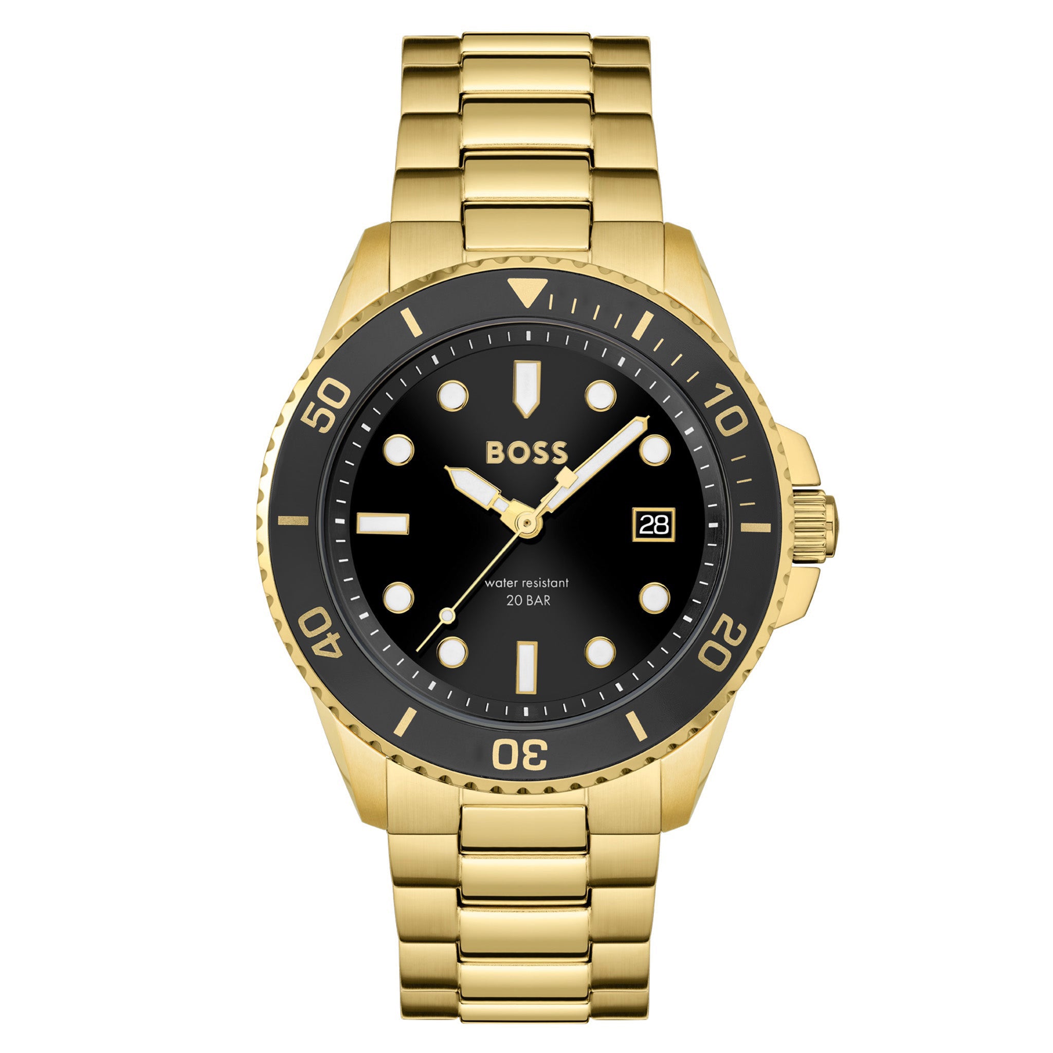 BOSS by Hugo Boss Gold Steel Black Dial Men's Watch - 1513917