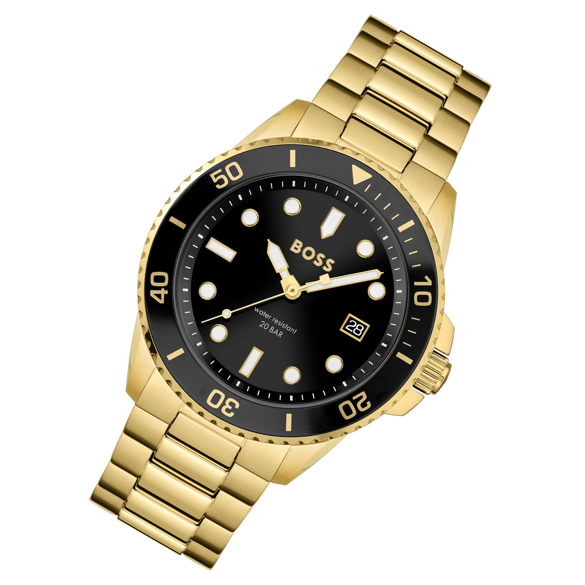 BOSS by Hugo Boss Gold Steel Black Dial Men's Watch - 1513917