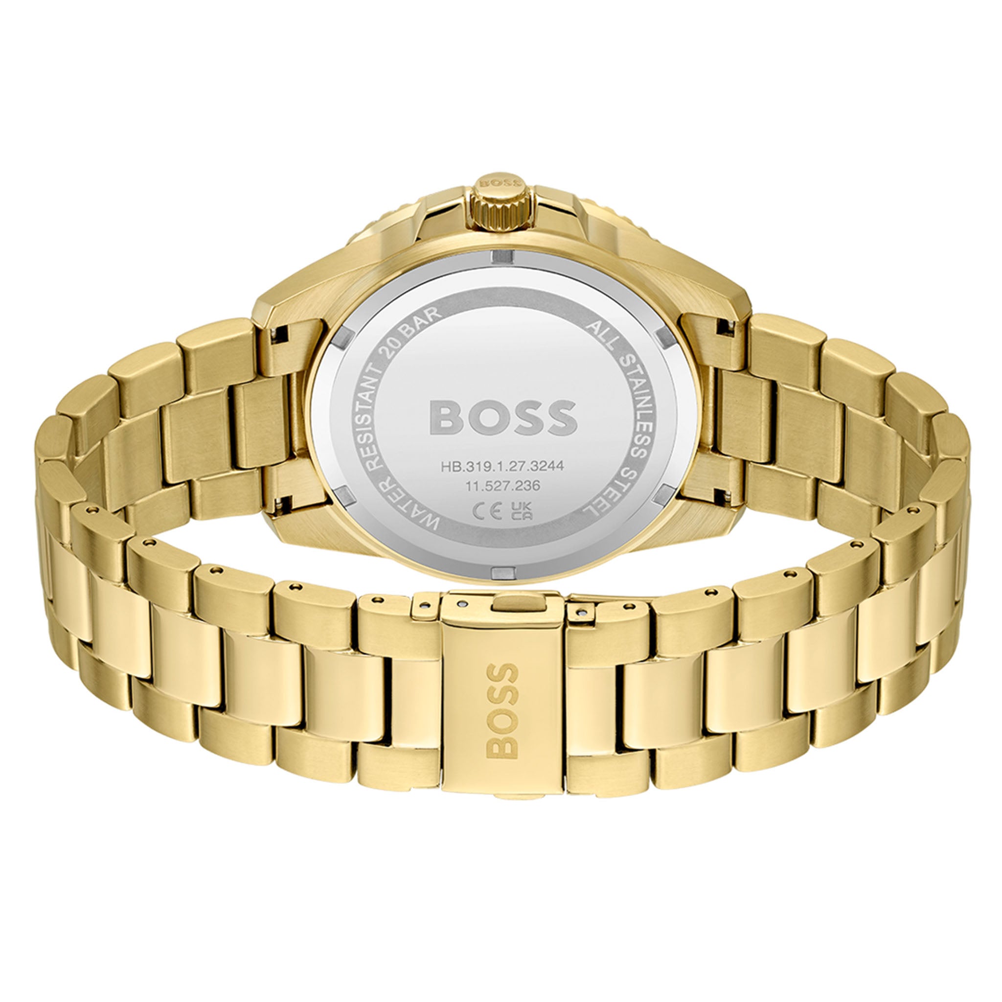 BOSS by Hugo Boss Gold Steel Black Dial Men's Watch - 1513917