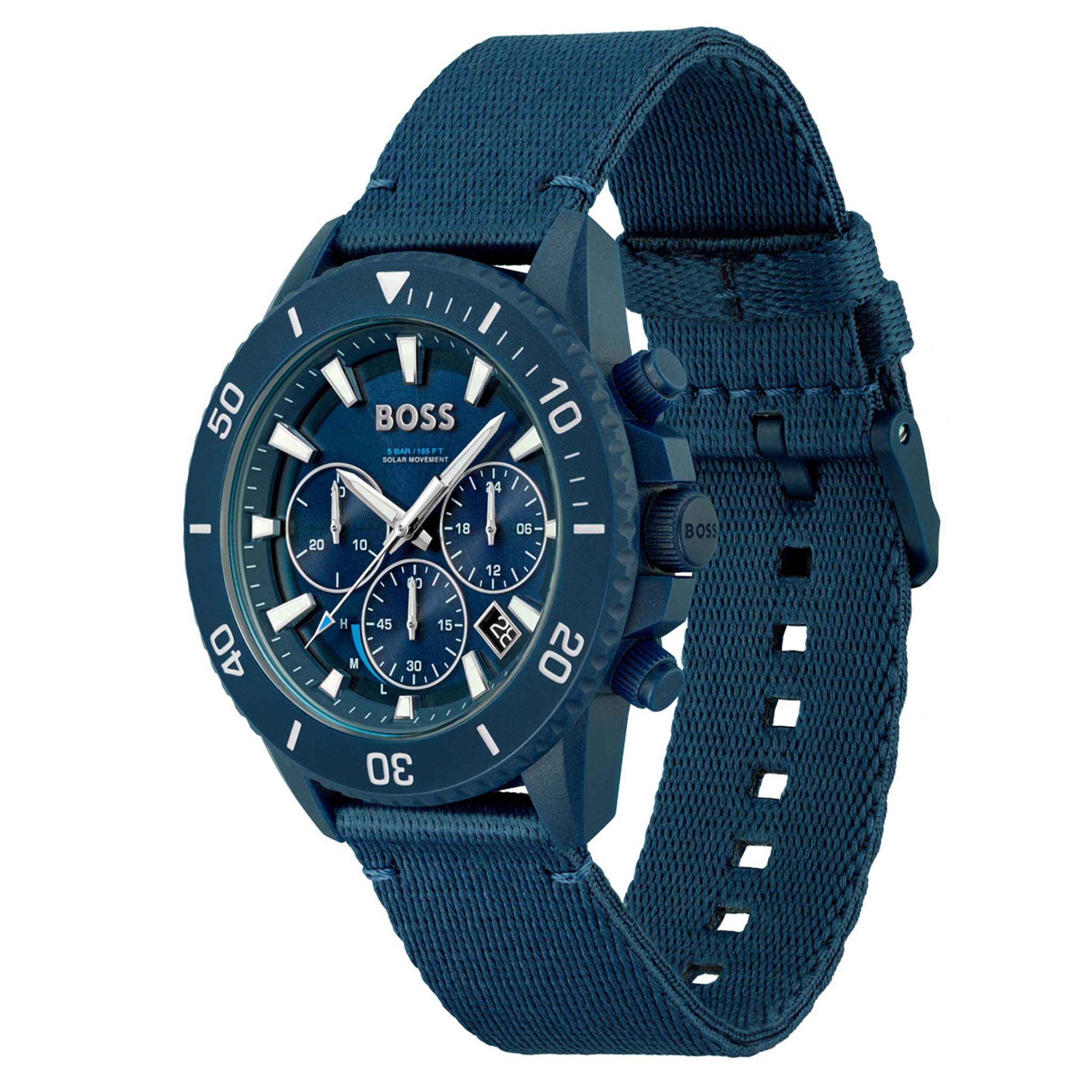 BOSS by Hugo Boss Blue Fabric Solar-Chronograph Men's Watch - 1513919