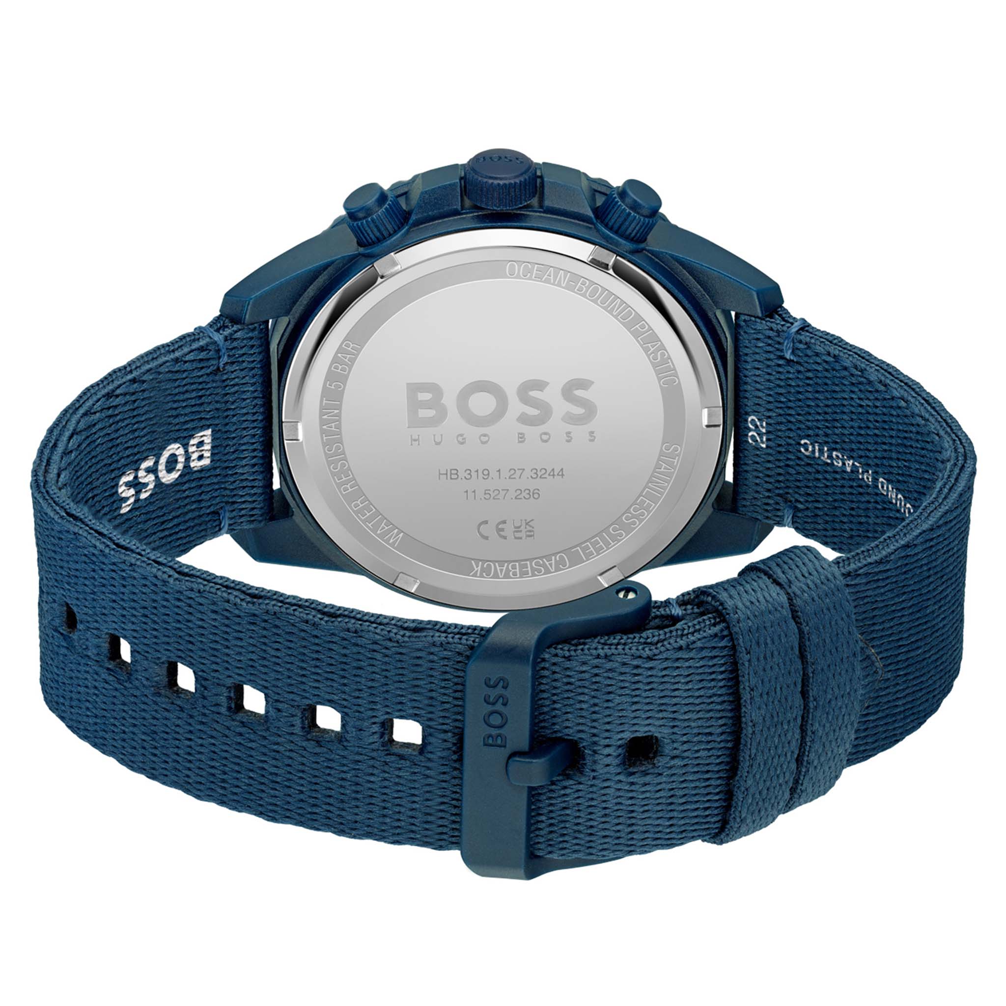 BOSS by Hugo Boss Blue Fabric Solar-Chronograph Men's Watch - 1513919