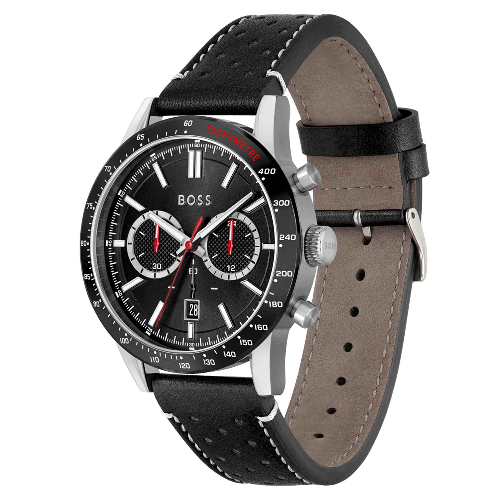 Hugo Boss Black Leather Chronograph Men's Watch - 1513920